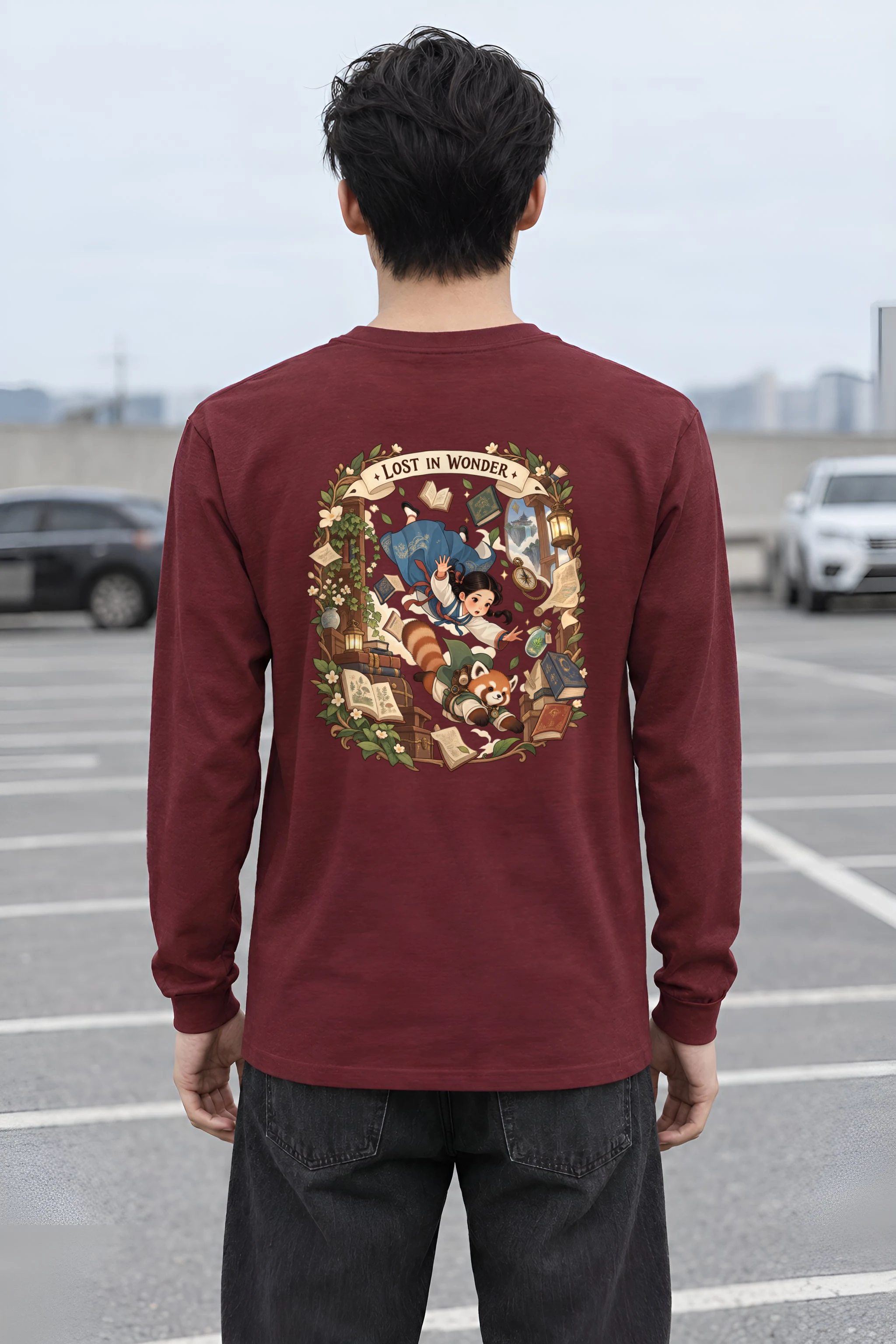 "Falling With Books" Unisex Longsleeve T-shirt