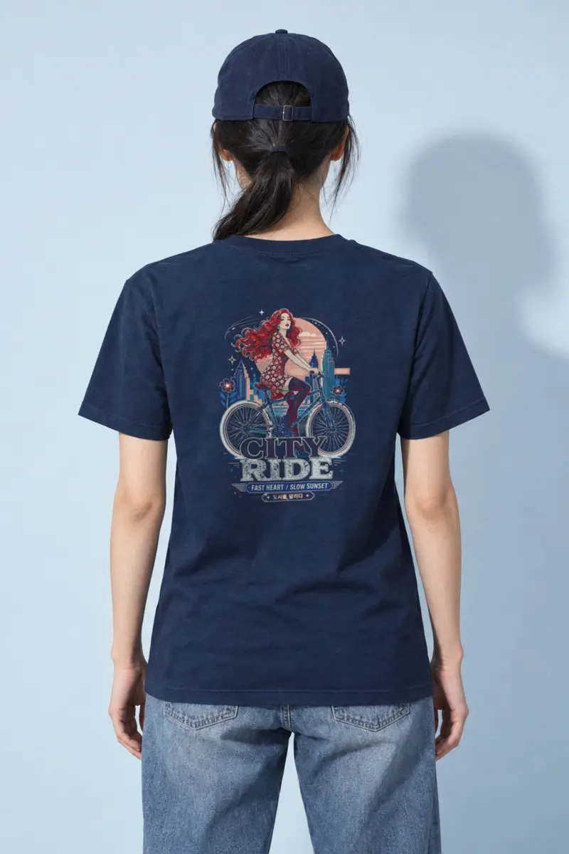 "Fast Heart Slow Sunset" Heavyweight Unisex Crewneck T-shirt