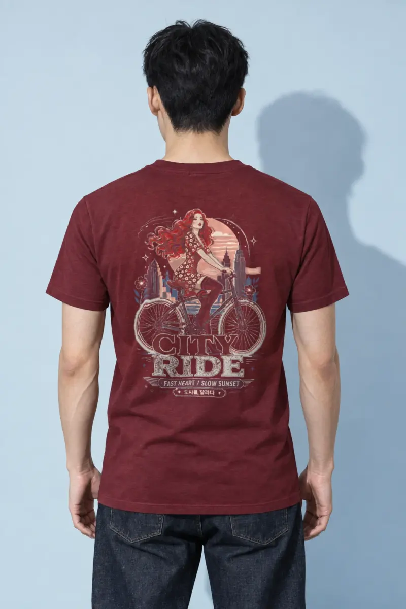 "Fast Heart Slow Sunset" Heavyweight Unisex Crewneck T-shirt
