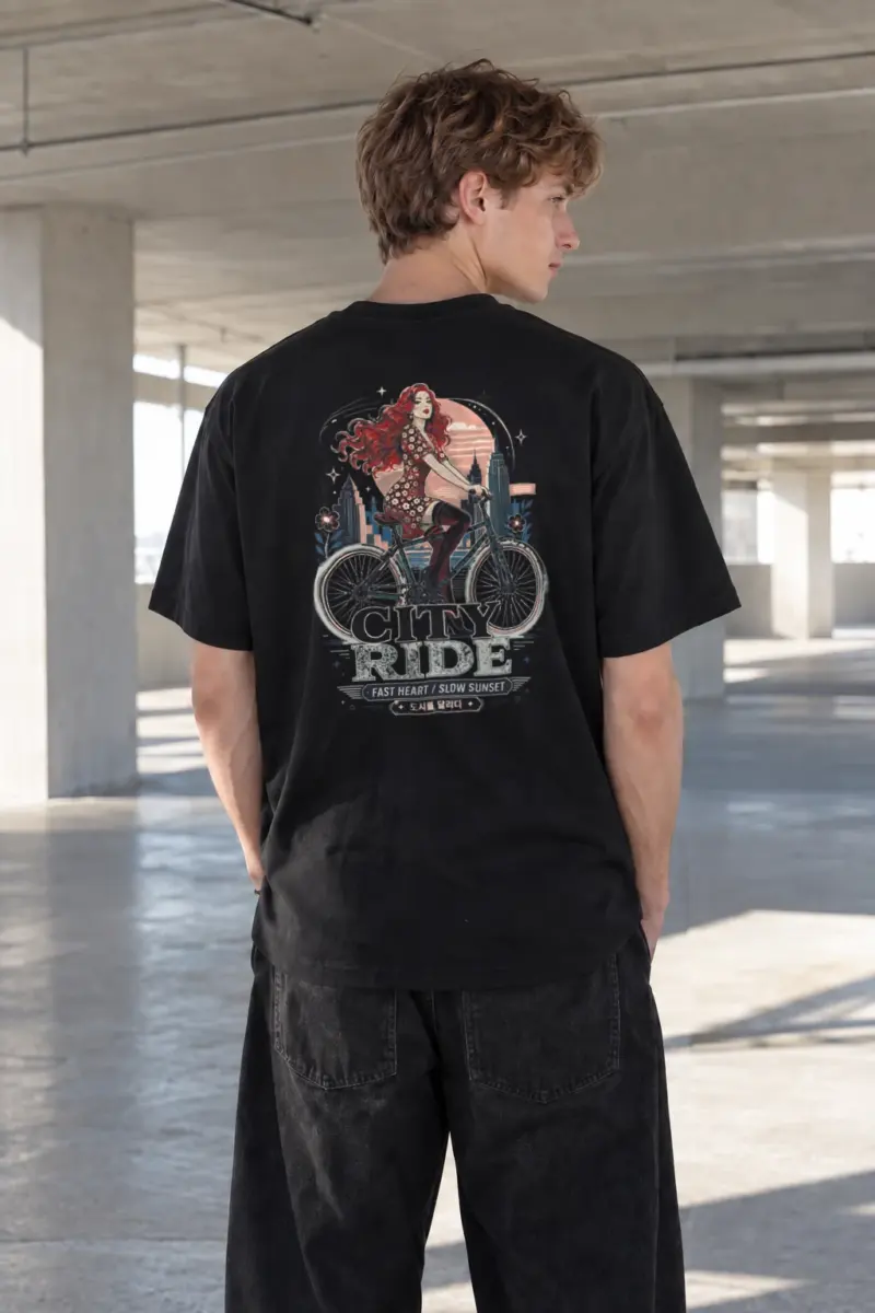 "Fast Heart Slow Sunset" Heavyweight Unisex Crewneck T-shirt | Gildan 5000