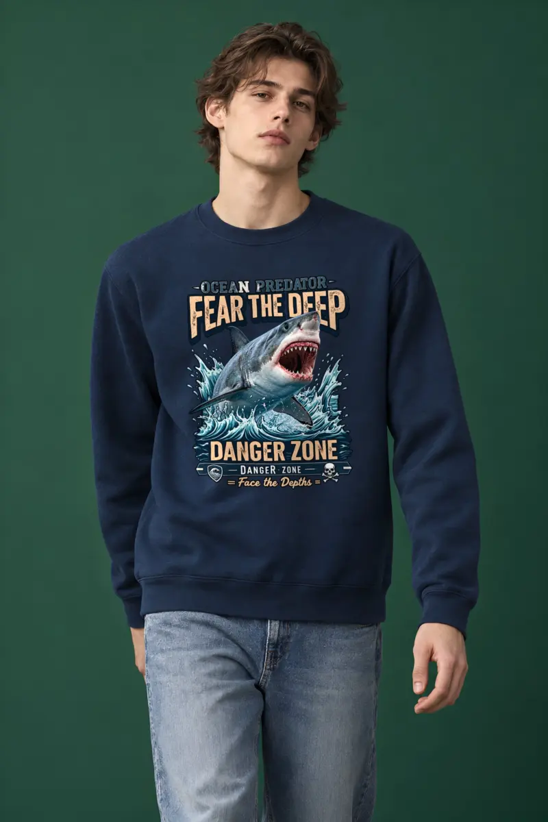 "Fear The Deep" Heavy Blend Unisex Crewneck Sweatshirt