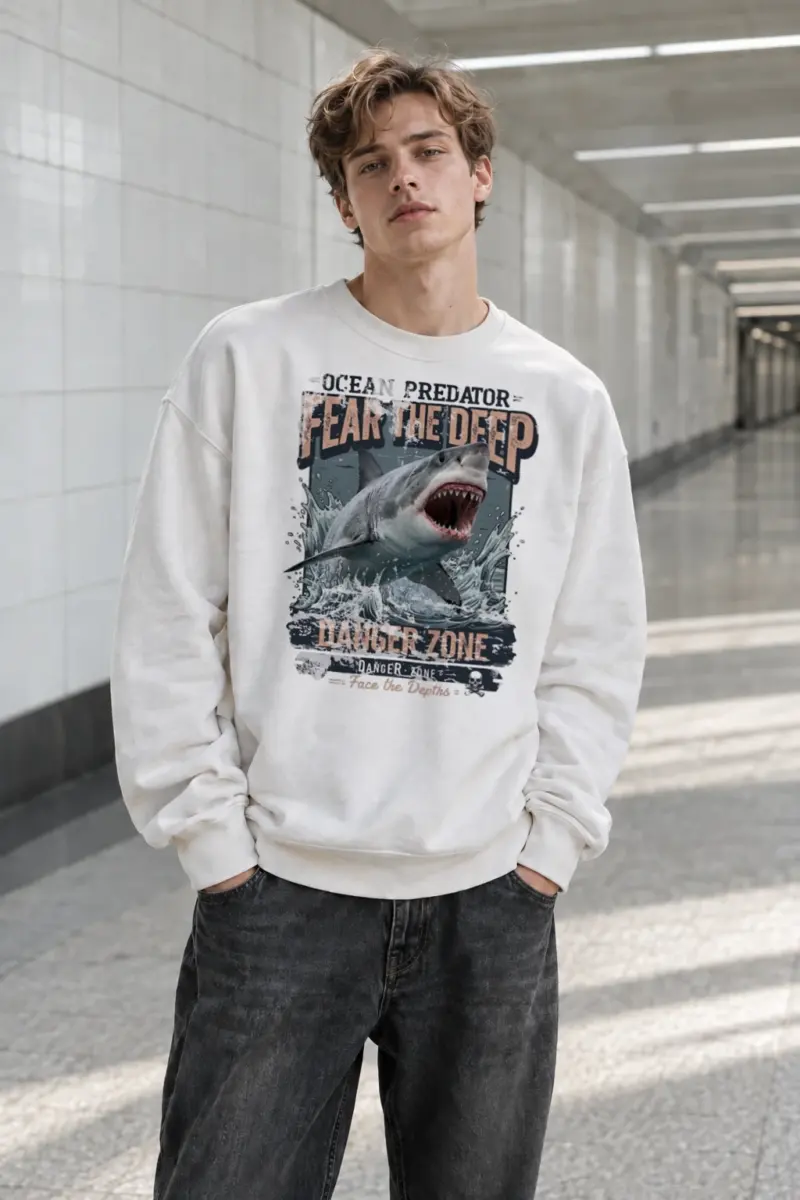 "Fear The Deep" Heavy Blend Unisex Crewneck Sweatshirt | Gildan 18000