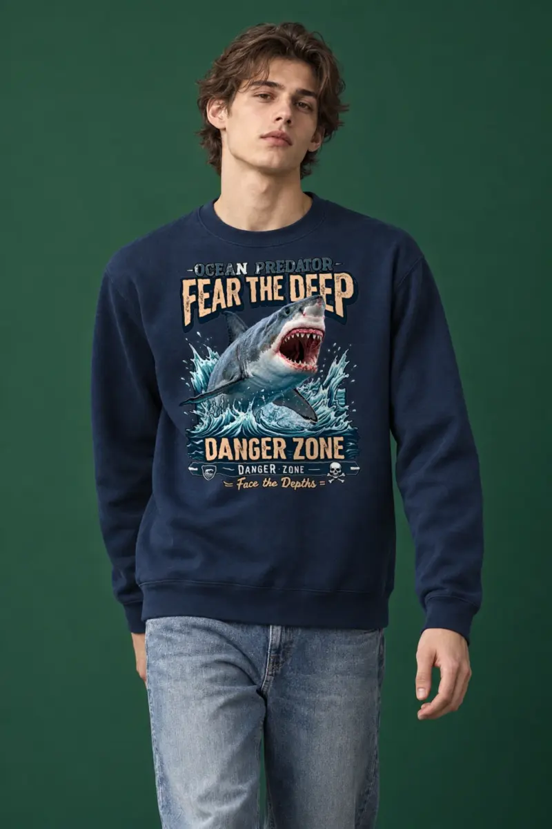 "Fear The Deep" Heavy Blend Unisex Crewneck Sweatshirt | Gildan 18000