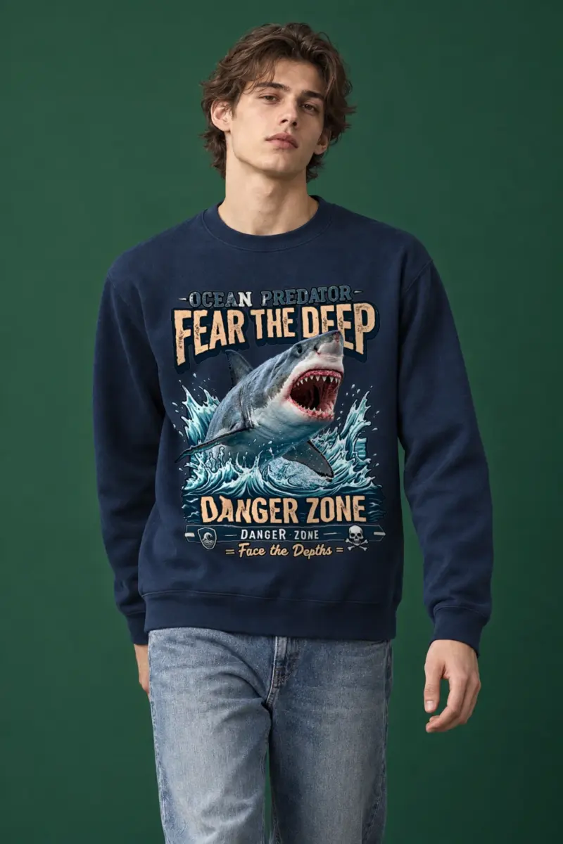 "Fear The Deep" Heavy Blend Unisex Crewneck Sweatshirt
