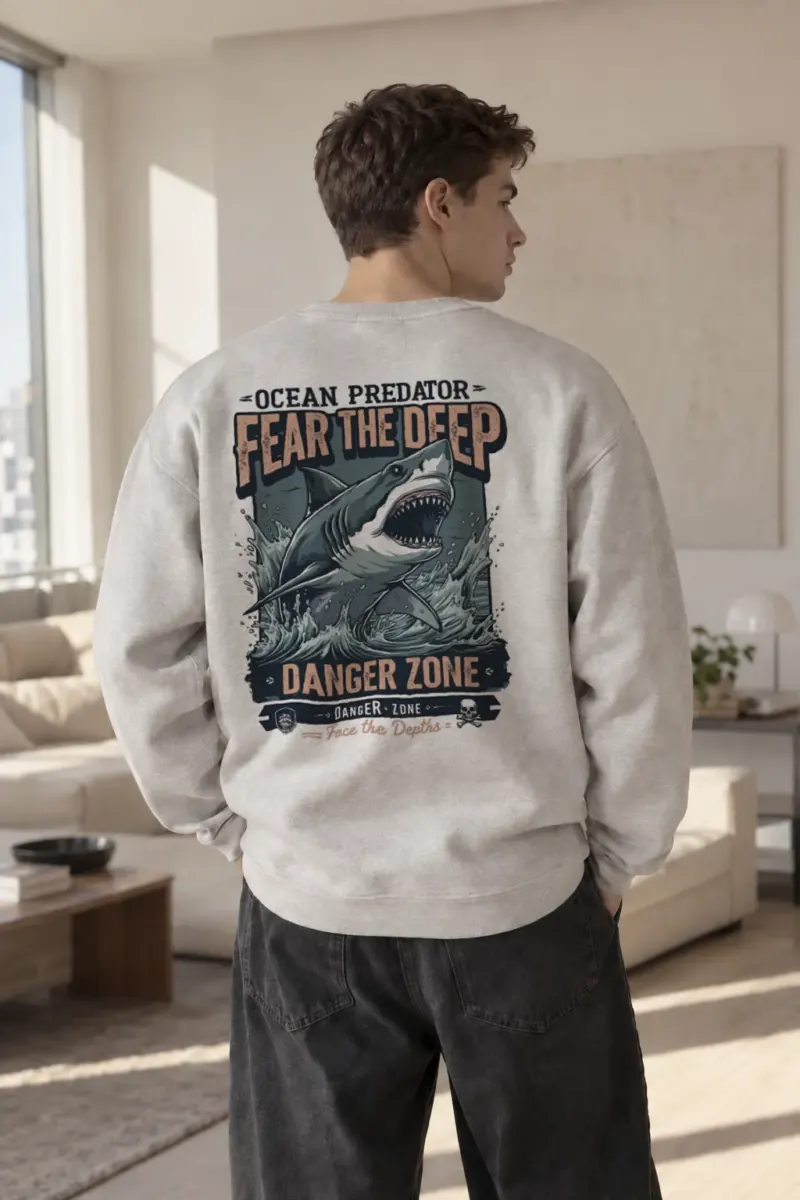 “Fear The Deep” Heavy Blend Unisex Crewneck Sweatshirt | Gildan 18000