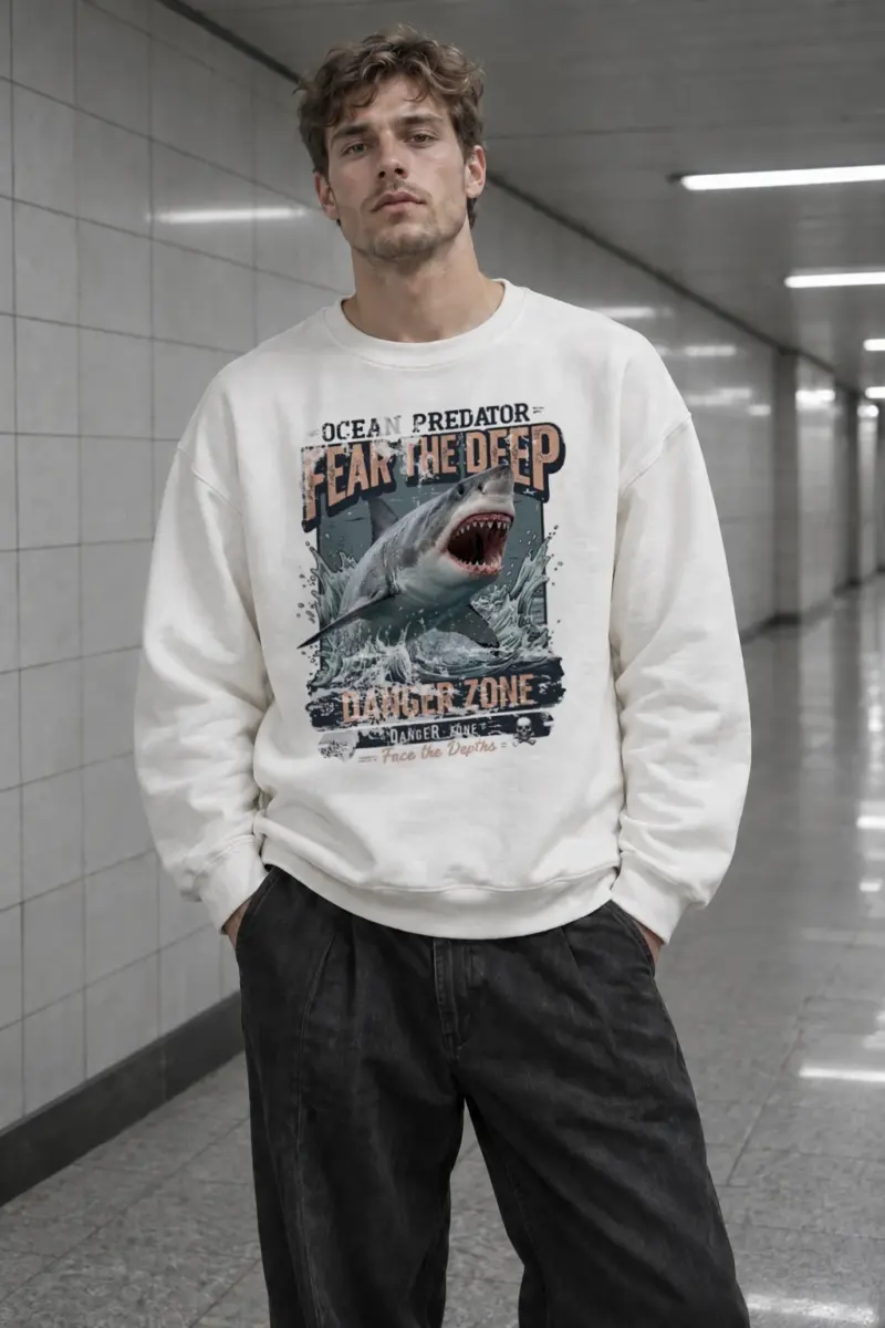 "Fear The Deep" Heavy Blend Unisex Crewneck Sweatshirt | Gildan 18000
