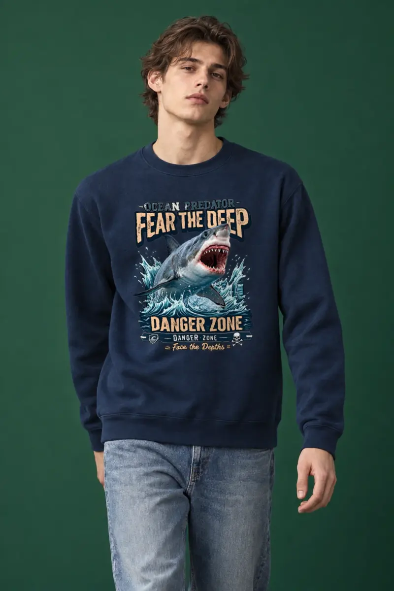 "Fear The Deep" Heavy Blend Unisex Crewneck Sweatshirt