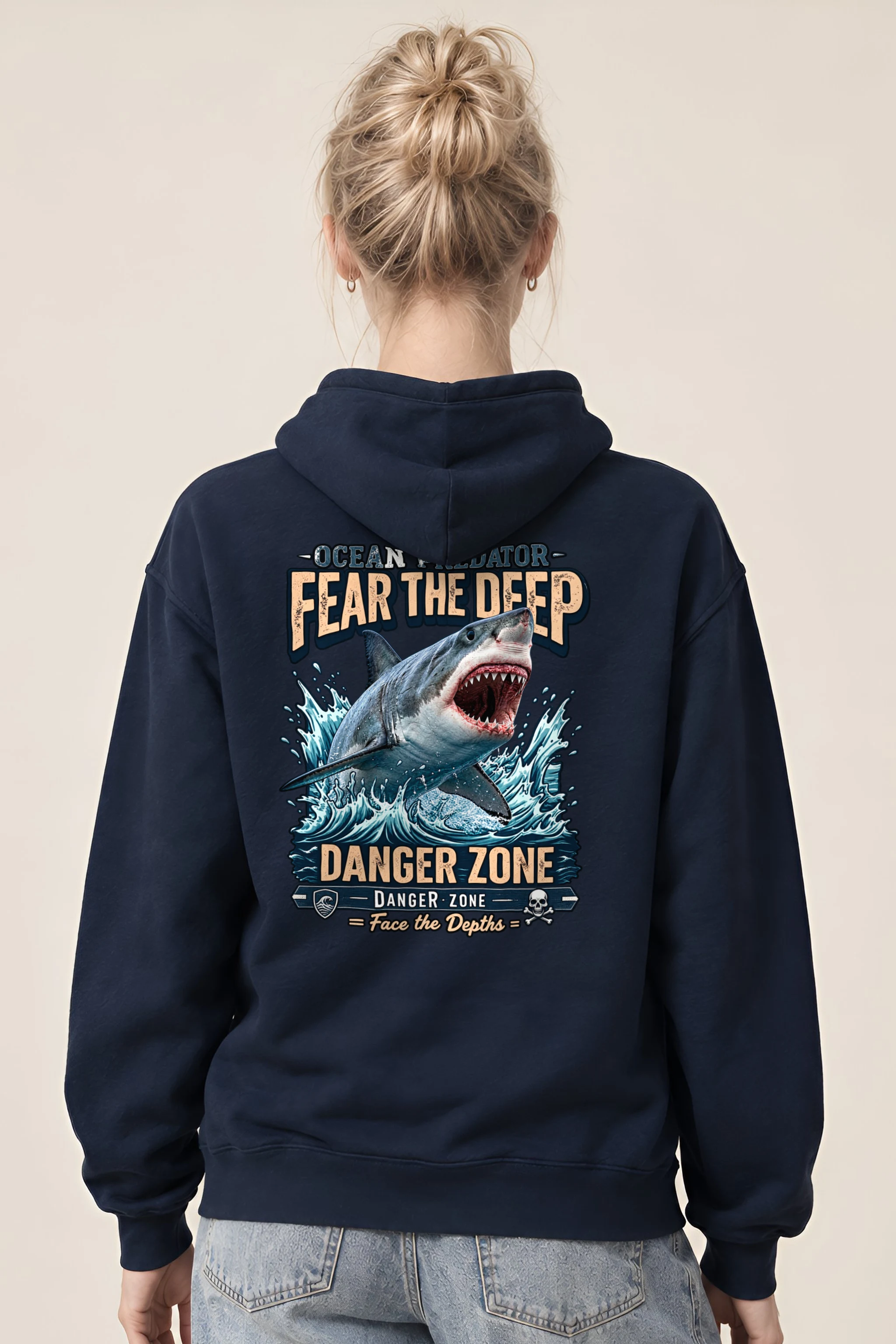 "Fear The Deep" Heavy Blend Unisex Pullover Hoodie
