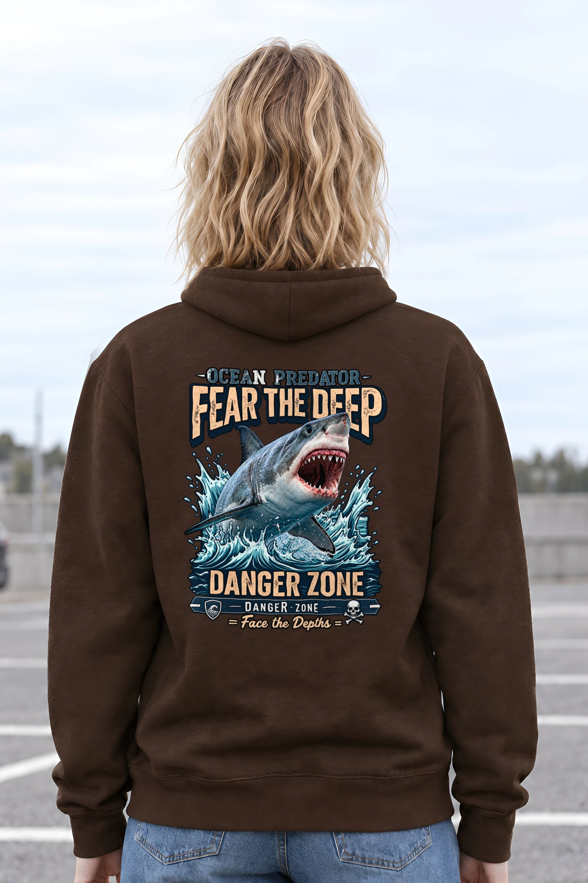 "Fear The Deep" Heavy Blend Unisex Pullover Hoodie