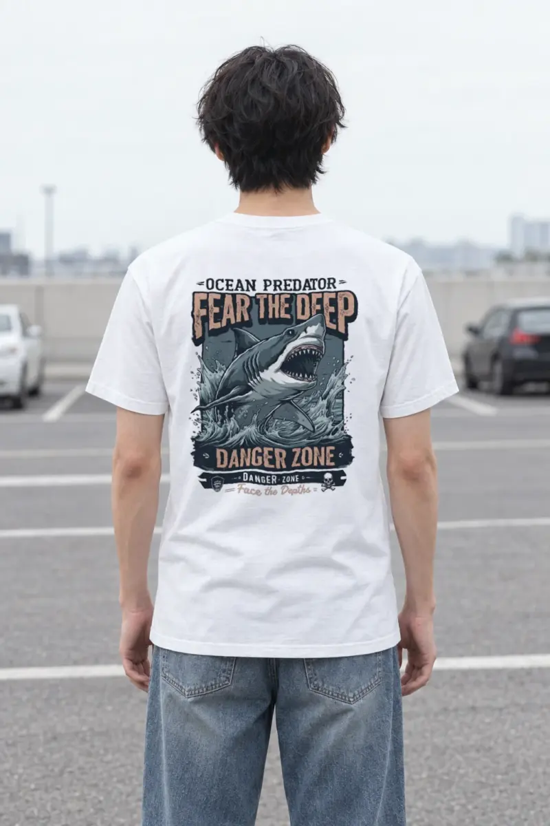 "Fear The Deep" Heavyweight Unisex Crewneck T-shirt