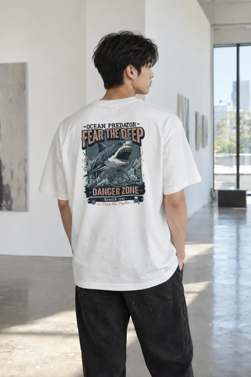 “Fear The Deep” Heavyweight Unisex Crewneck T-shirt | Gildan 5000