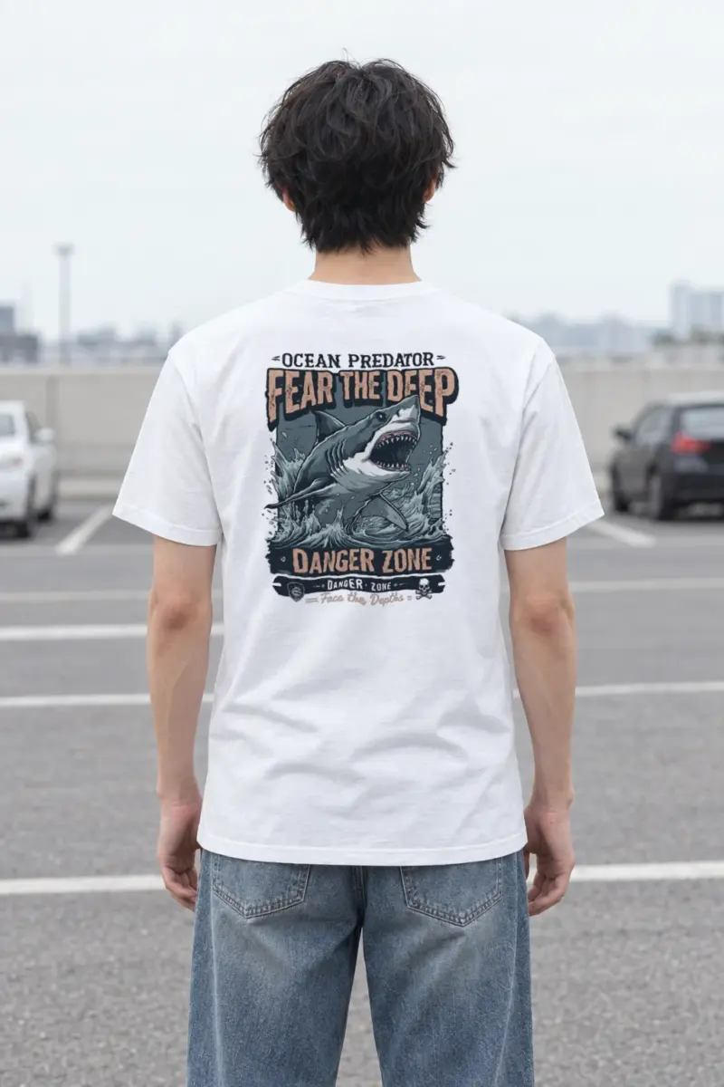 "Fear The Deep" Heavyweight Unisex Crewneck T-shirt