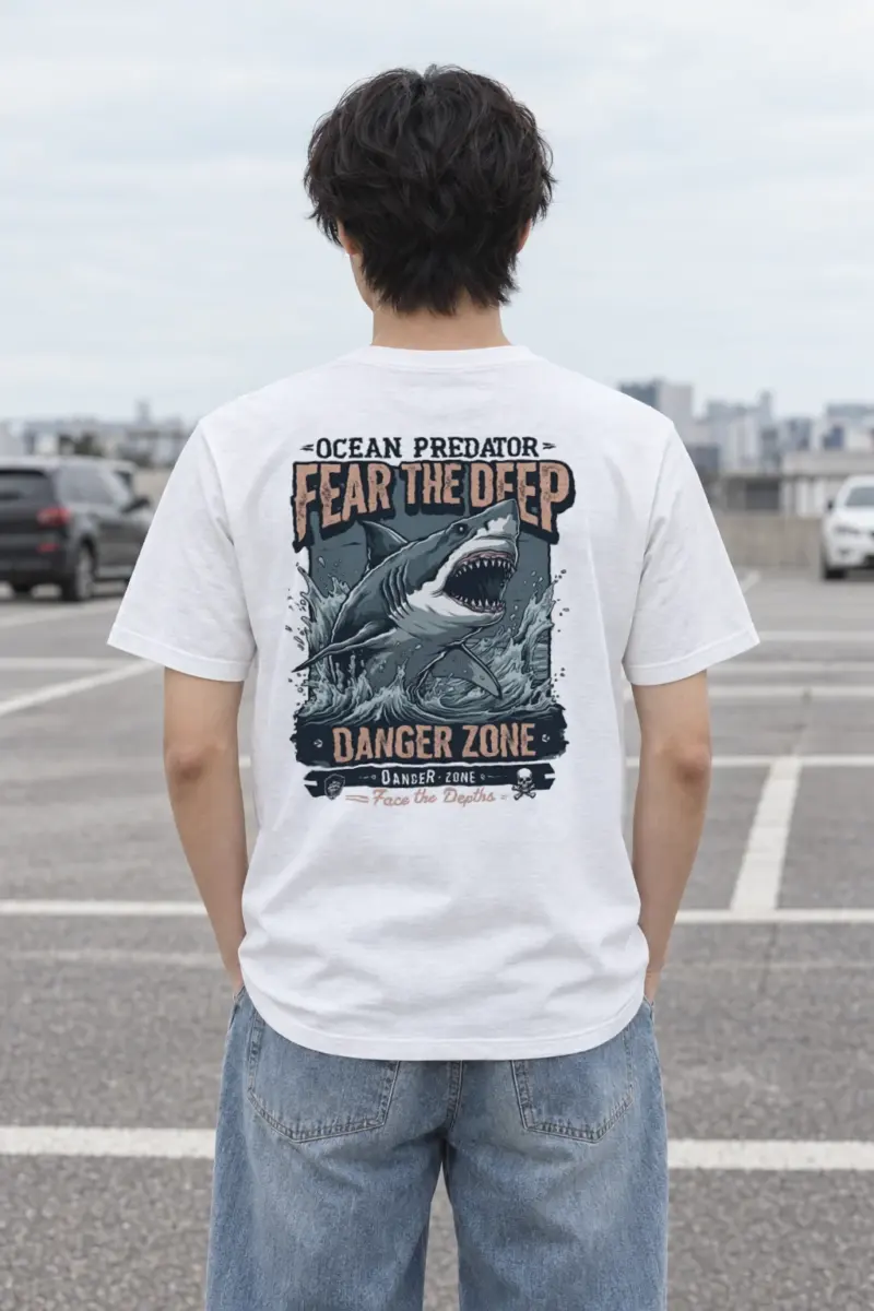 "Fear The Deep" Heavyweight Unisex Crewneck T-shirt | Gildan 5000