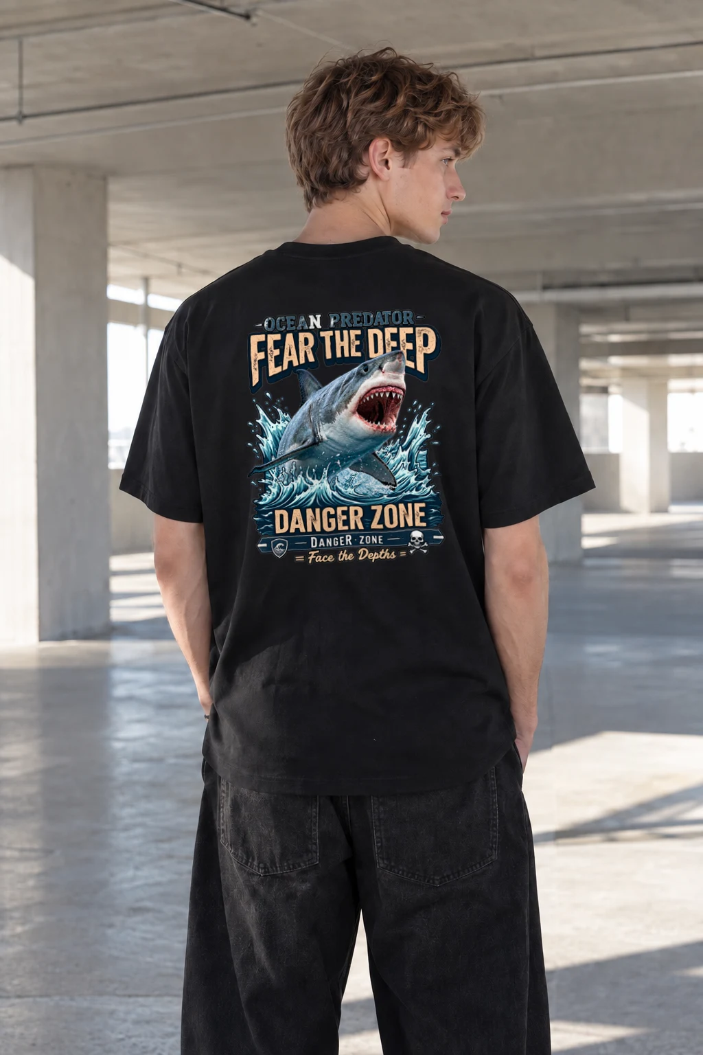 "Fear The Deep" Heavyweight Unisex Crewneck T-shirt | Gildan 5000