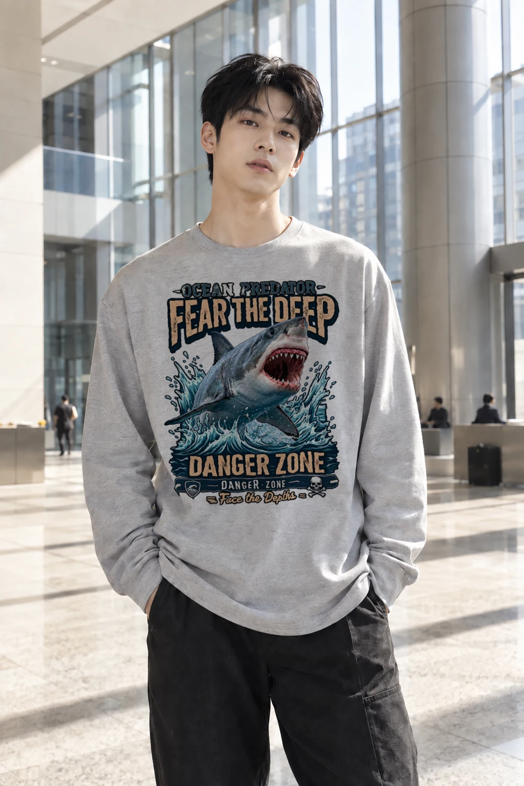 "Fear The Deep" Unisex Longsleeve T-shirt | Gildan 2400