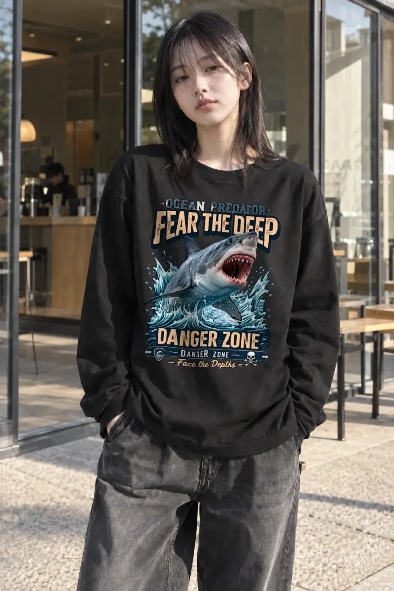 "Fear The Deep" Unisex Longsleeve T-shirt | Gildan 2400
