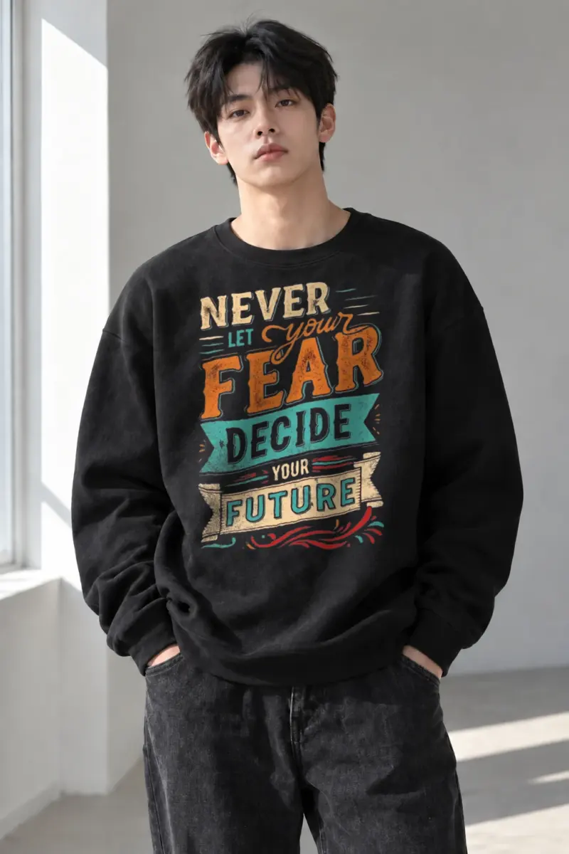 “Fear Won’t Decide” Heavy Blend Unisex Crewneck Sweatshirt | Gildan 18000