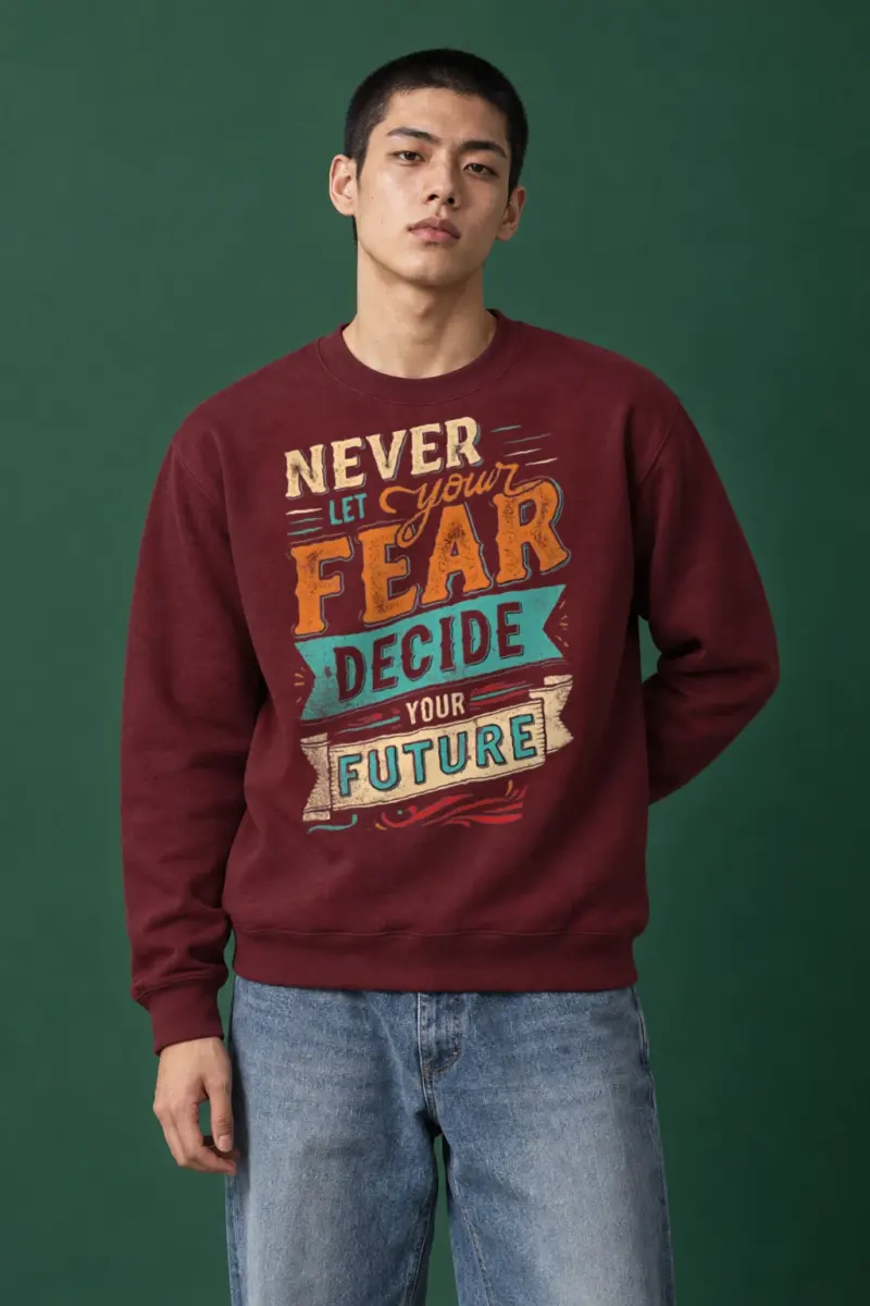 "Fear Won't Decide" Heavy Blend Unisex Crewneck Sweatshirt | Gildan 18000