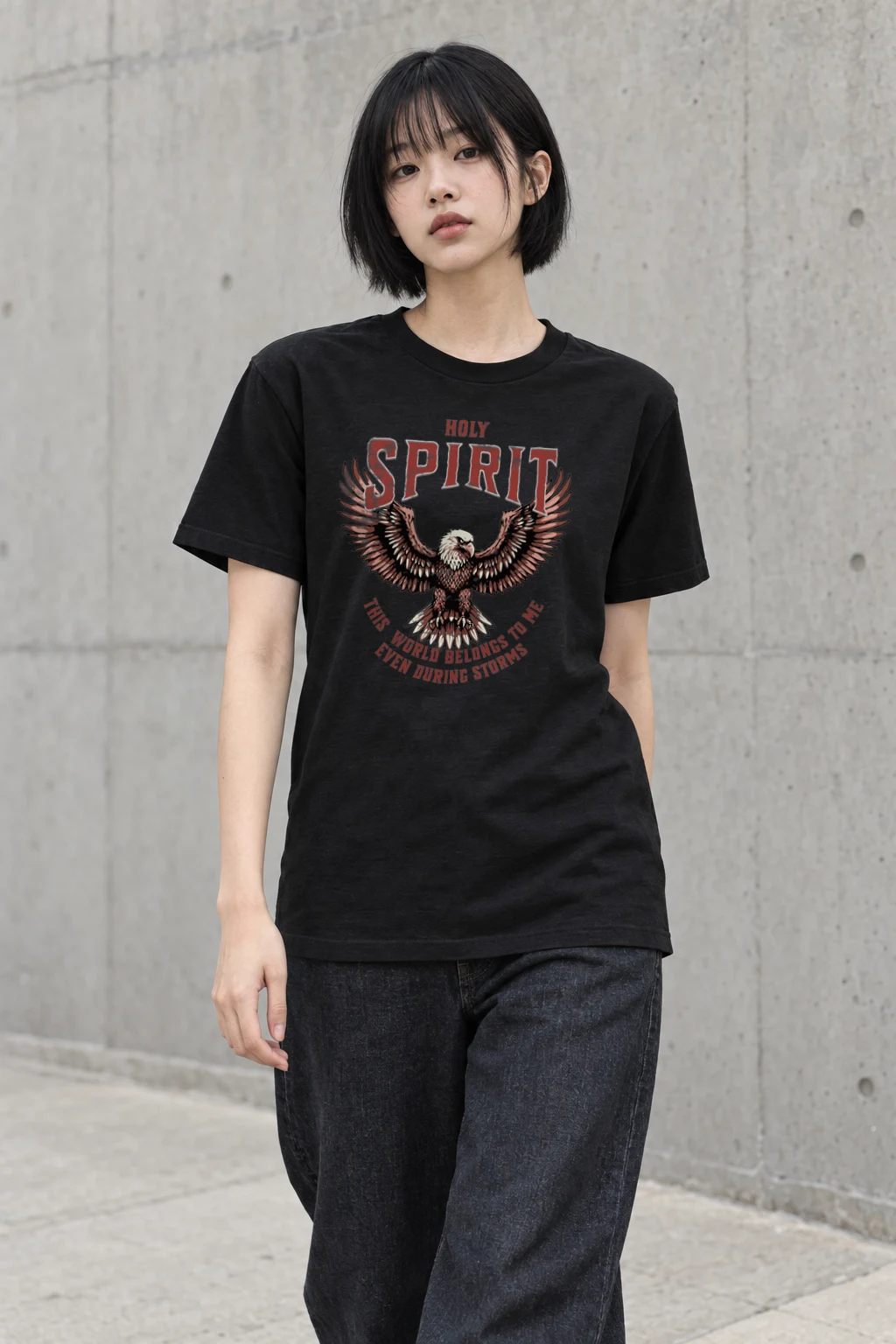 "Fearless Emmett Eagle" Heavyweight Unisex Crewneck T-shirt | Gildan 5000