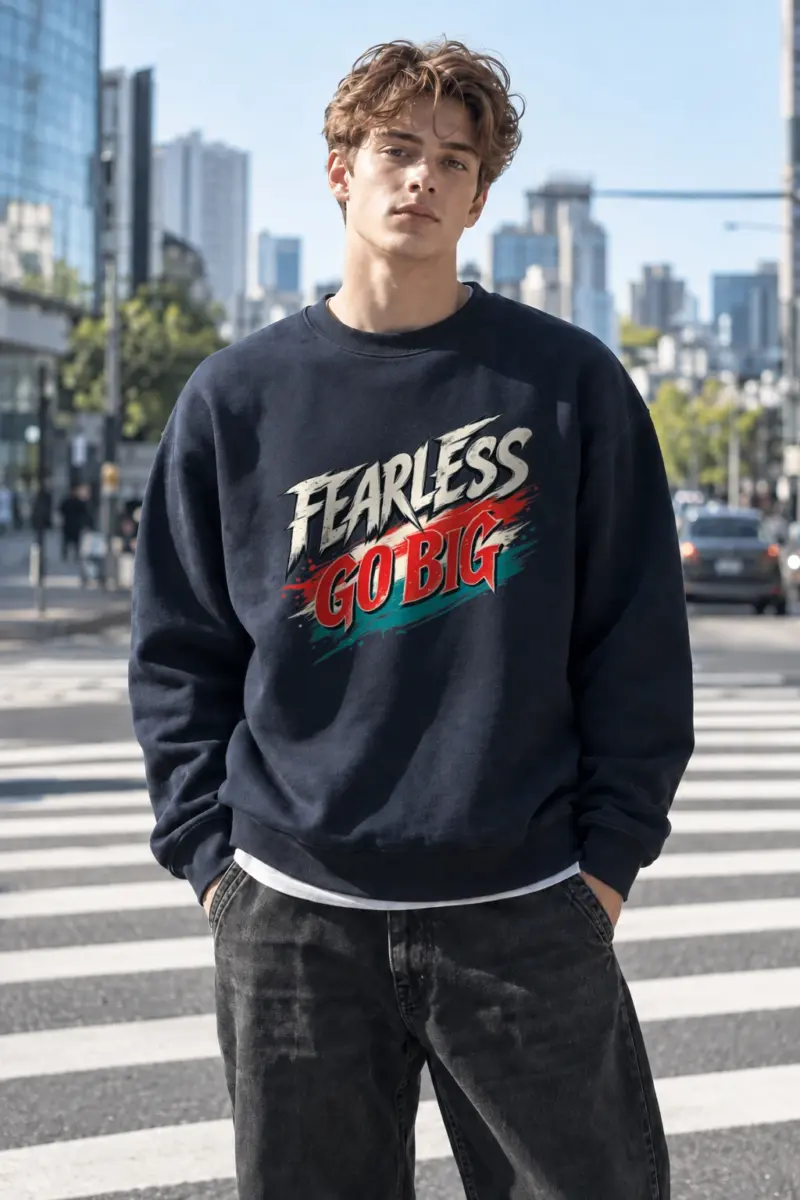 "Fearless Go Big" Heavy Blend Unisex Crewneck Sweatshirt | Gildan 18000