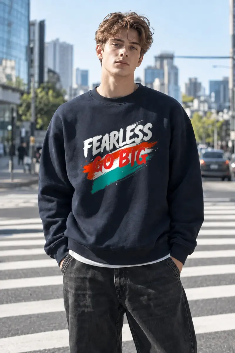 “Fearless Go Big” Heavy Blend Unisex Crewneck Sweatshirt | Gildan 18000