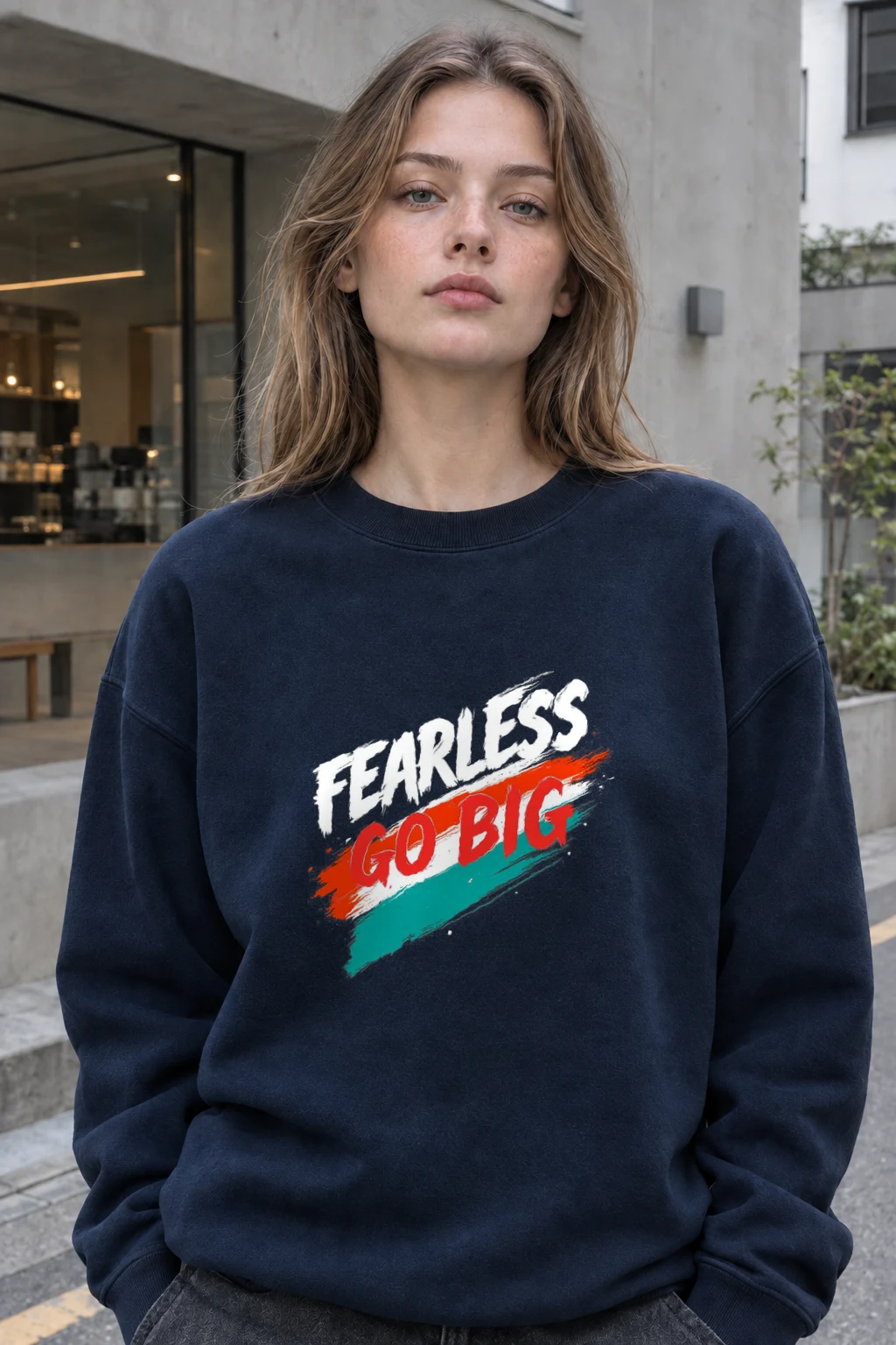"Fearless Go Big" Heavy Blend Unisex Crewneck Sweatshirt | Gildan 18000