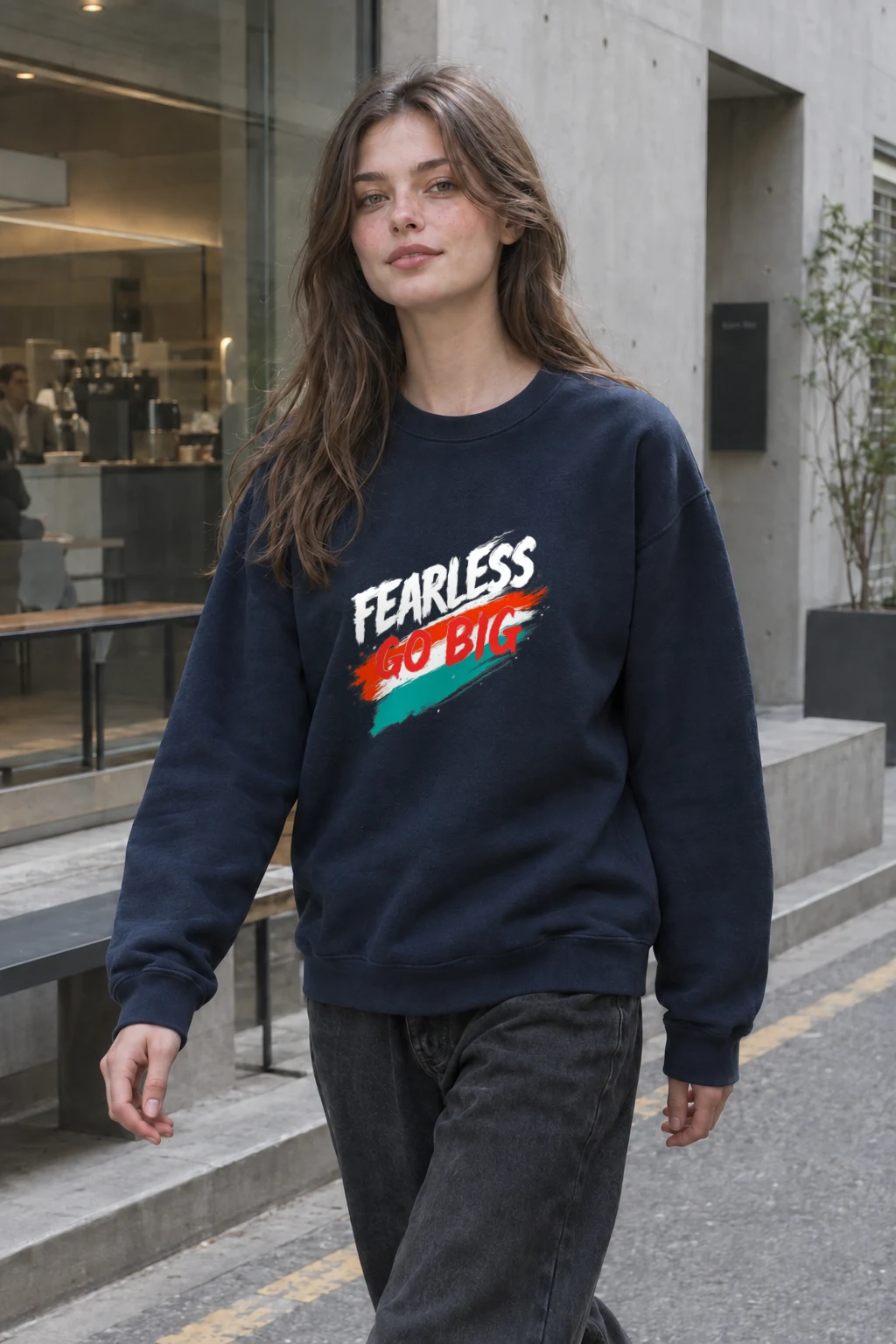 "Fearless Go Big" Heavy Blend Unisex Crewneck Sweatshirt | Gildan 18000