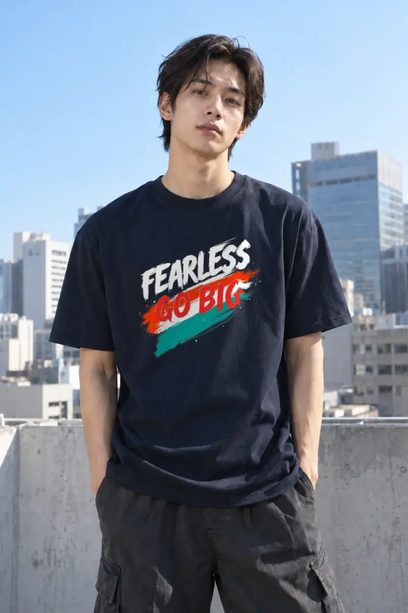 "Fearless Go Big" Heavyweight Unisex Crewneck T-shirt | Gildan 5000
