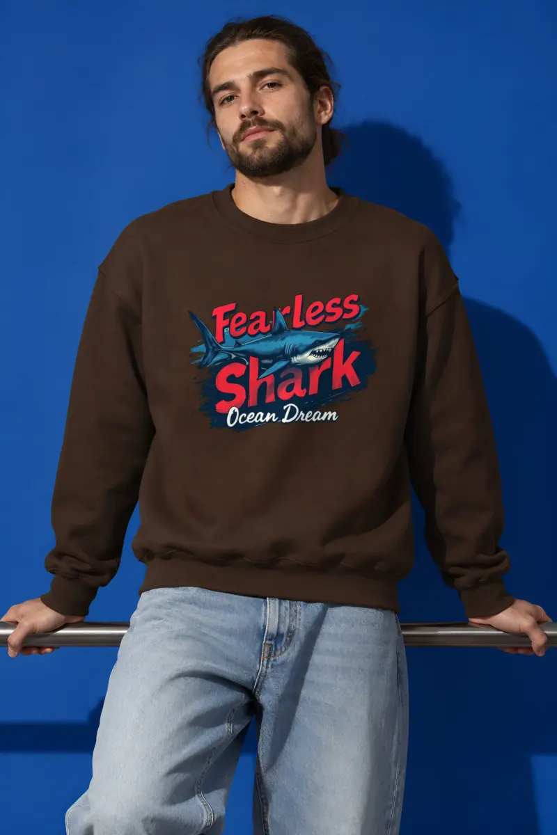 "Fearless Shark" Heavy Blend Unisex Crewneck Sweatshirt
