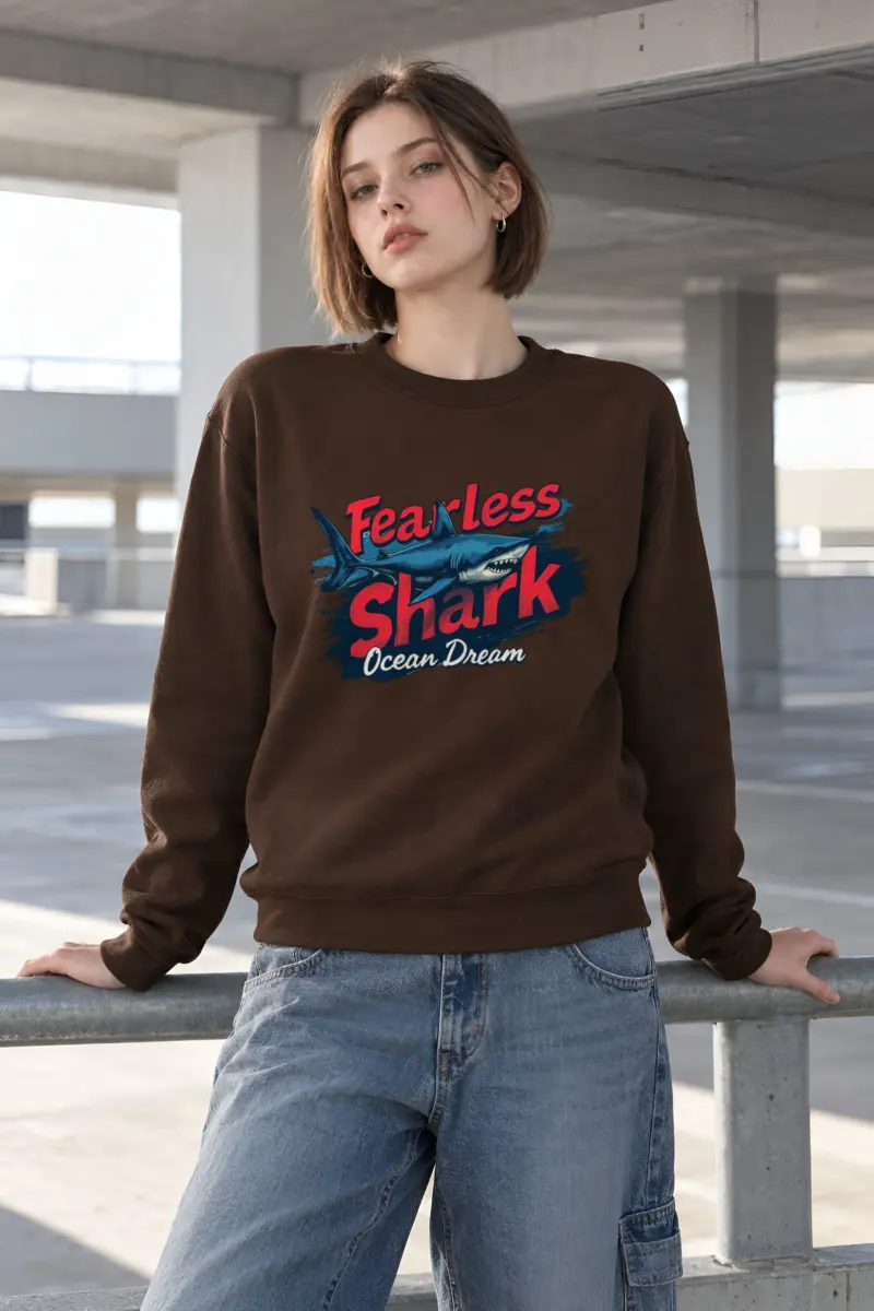 "Fearless Shark" Heavy Blend Unisex Crewneck Sweatshirt