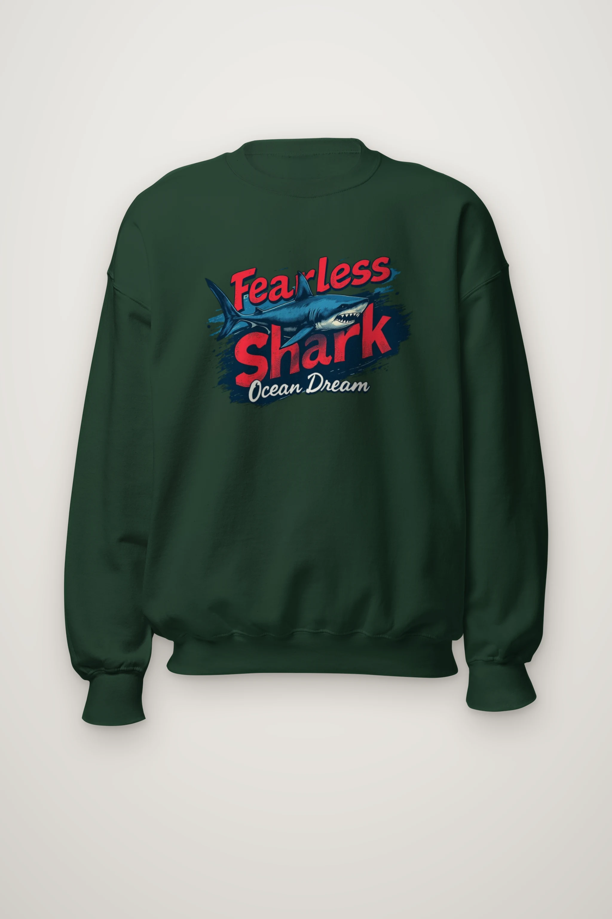 "Fearless Shark" Heavy Blend Unisex Crewneck Sweatshirt