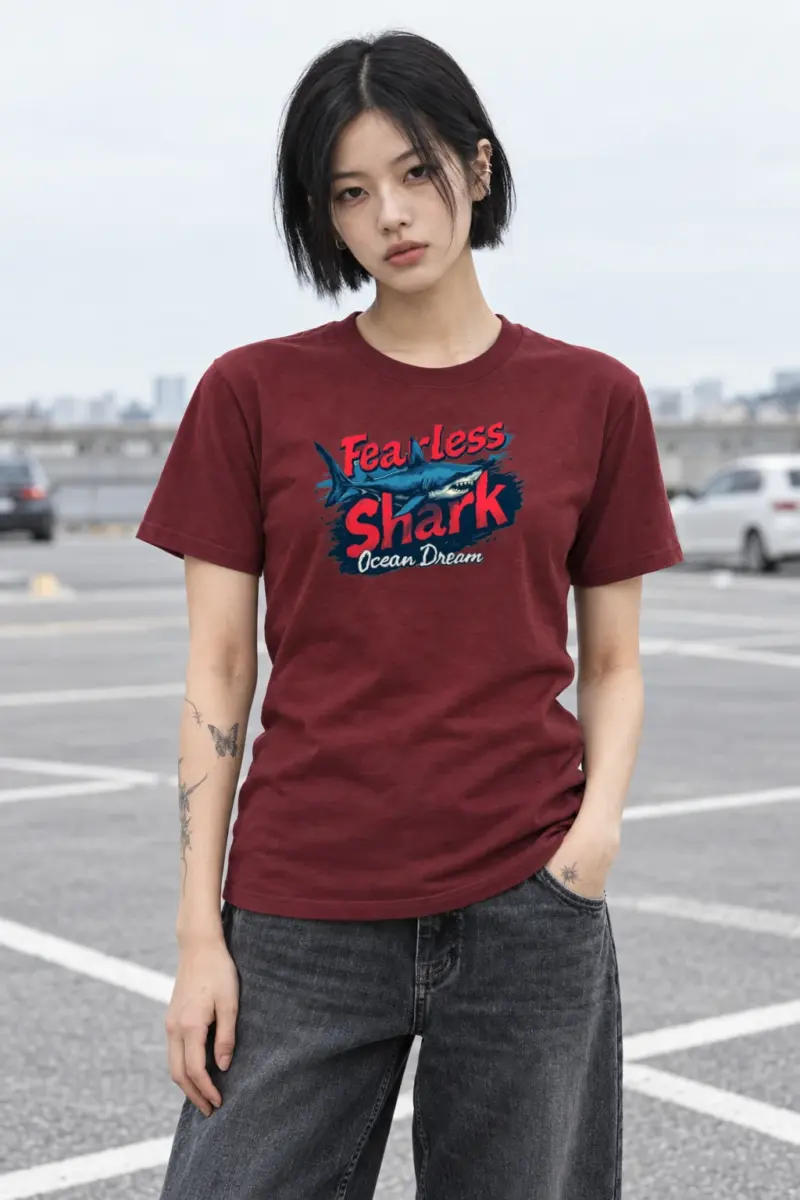 "Fearless Shark" Heavyweight Unisex Crewneck T-shirt