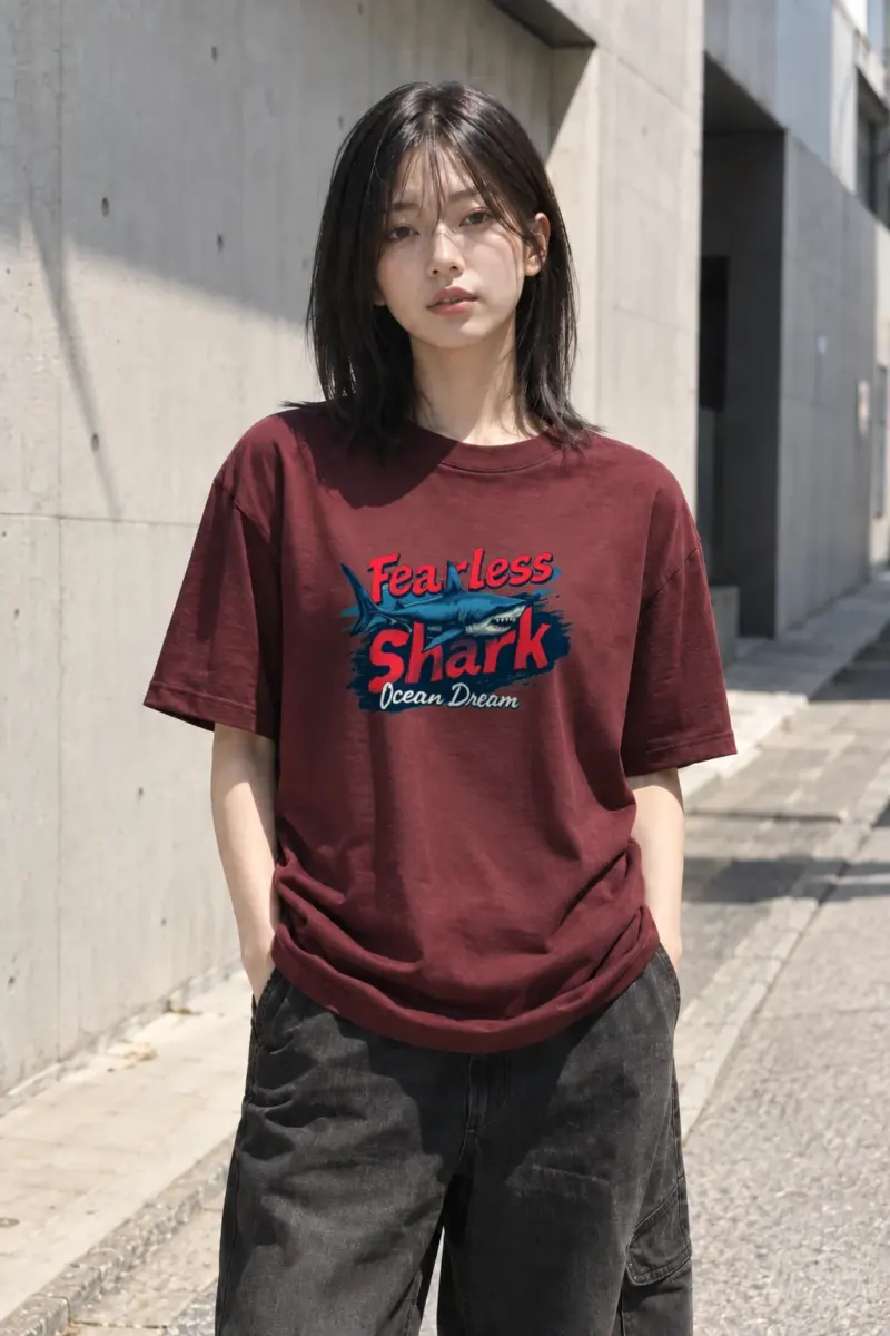 "Fearless Shark" Heavyweight Unisex Crewneck T-shirt | Gildan 5000