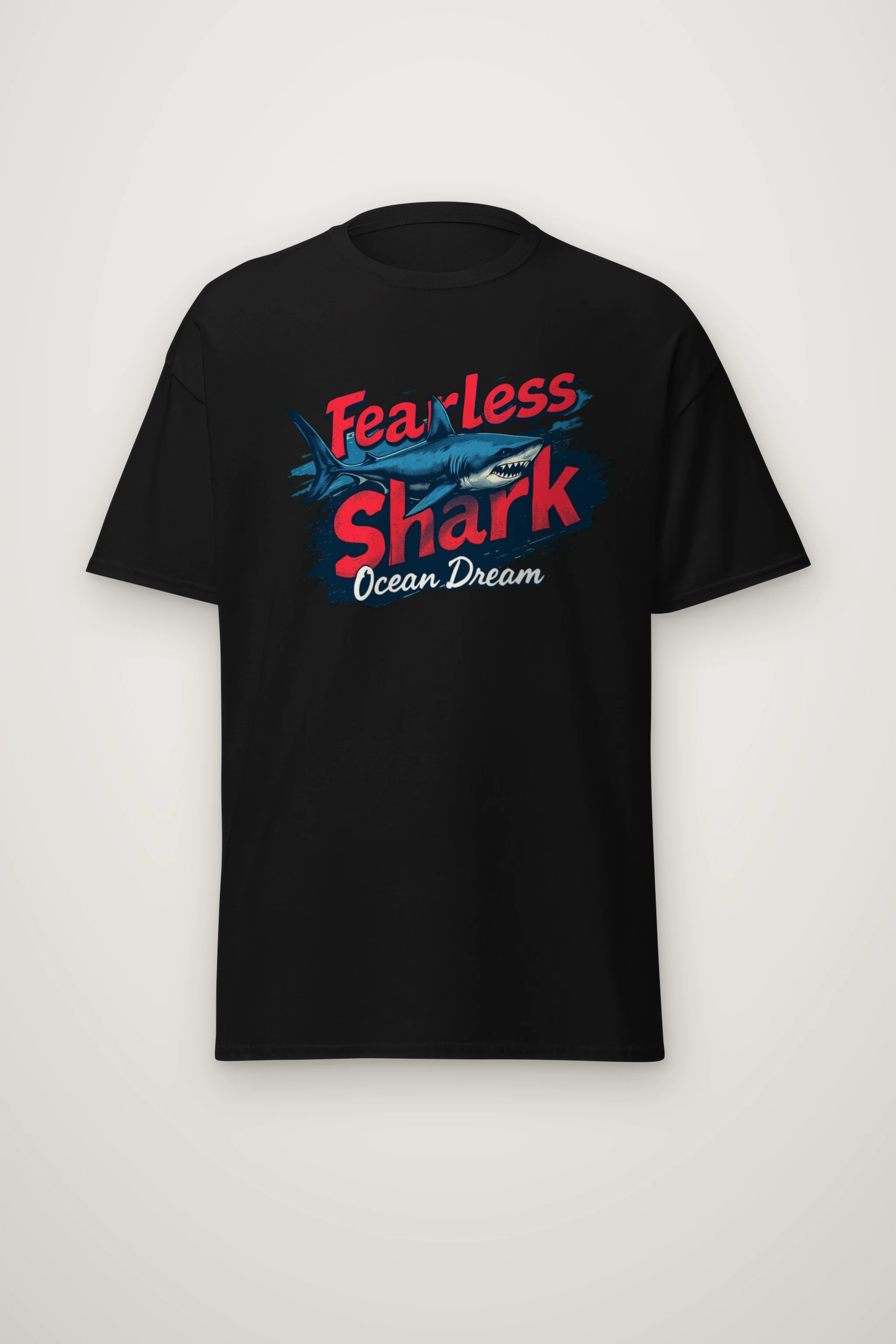 "Fearless Shark" Heavyweight Unisex Crewneck T-shirt