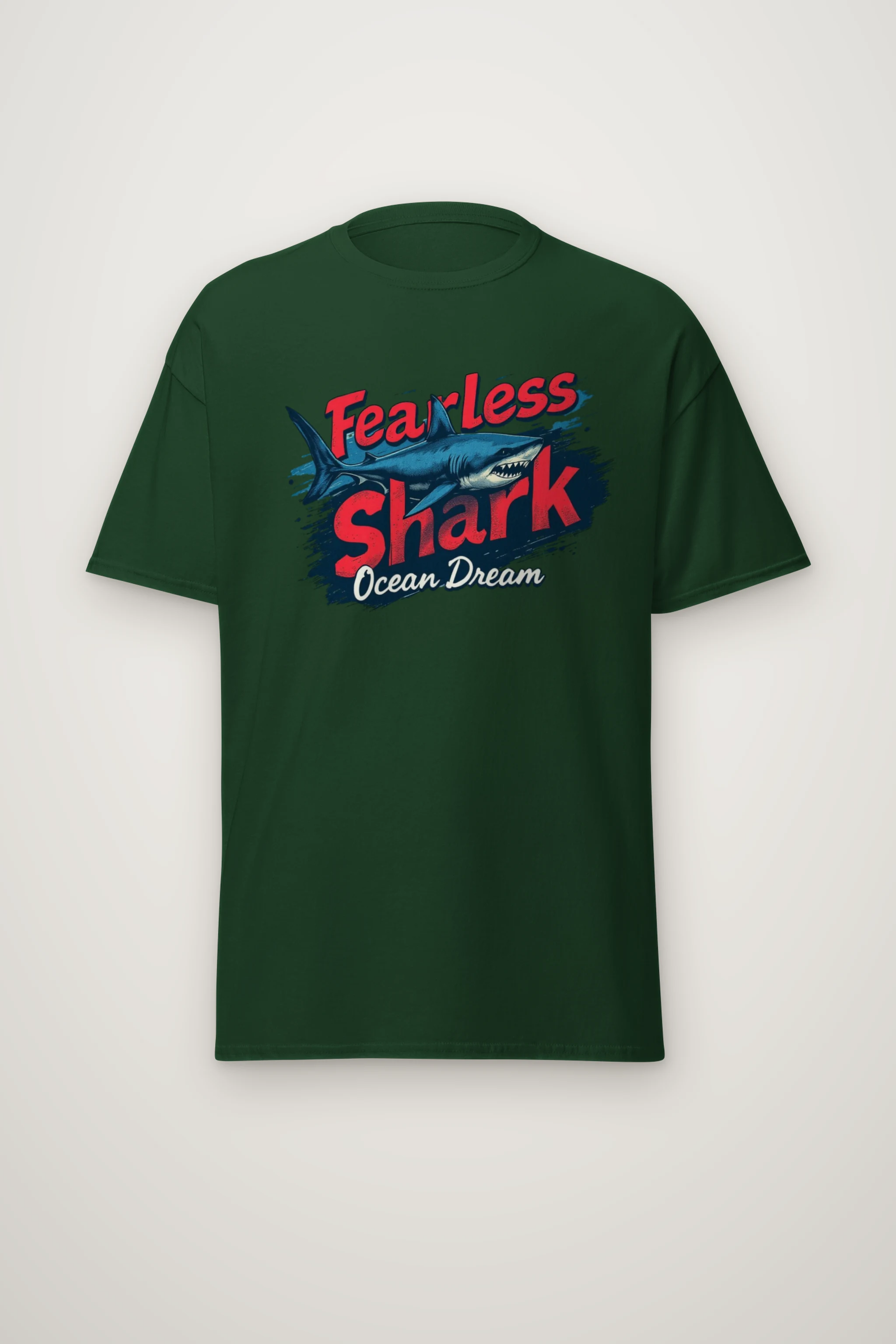 "Fearless Shark" Heavyweight Unisex Crewneck T-shirt