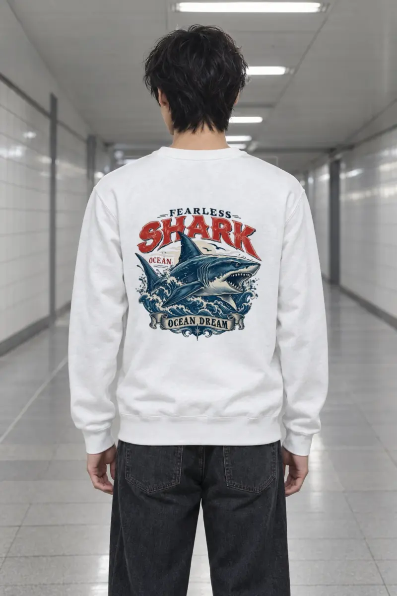 "Fearless Shark Ocean" Heavy Blend Unisex Crewneck Sweatshirt