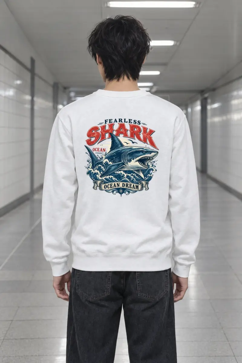 "Fearless Shark Ocean" Heavy Blend Unisex Crewneck Sweatshirt
