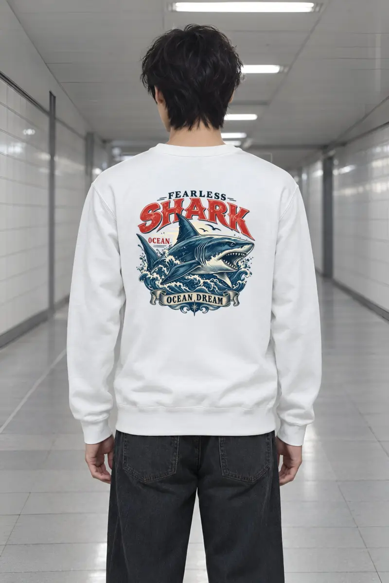 "Fearless Shark Ocean" Heavy Blend Unisex Crewneck Sweatshirt