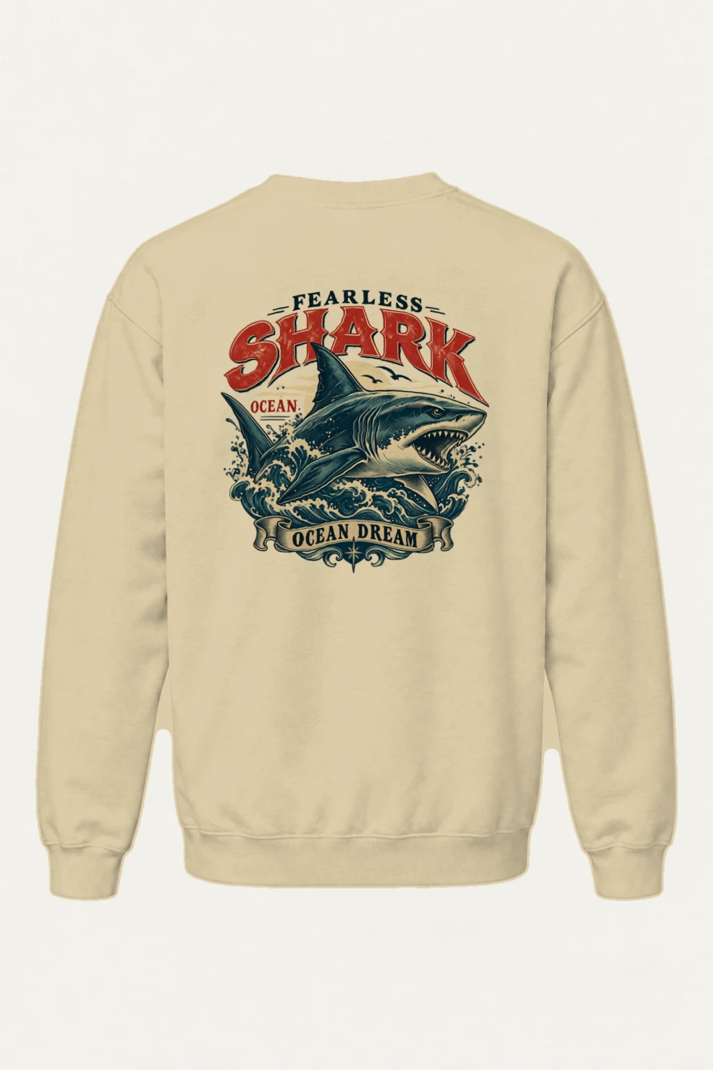 "Fearless Shark Ocean" Heavy Blend Unisex Crewneck Sweatshirt | Gildan 18000
