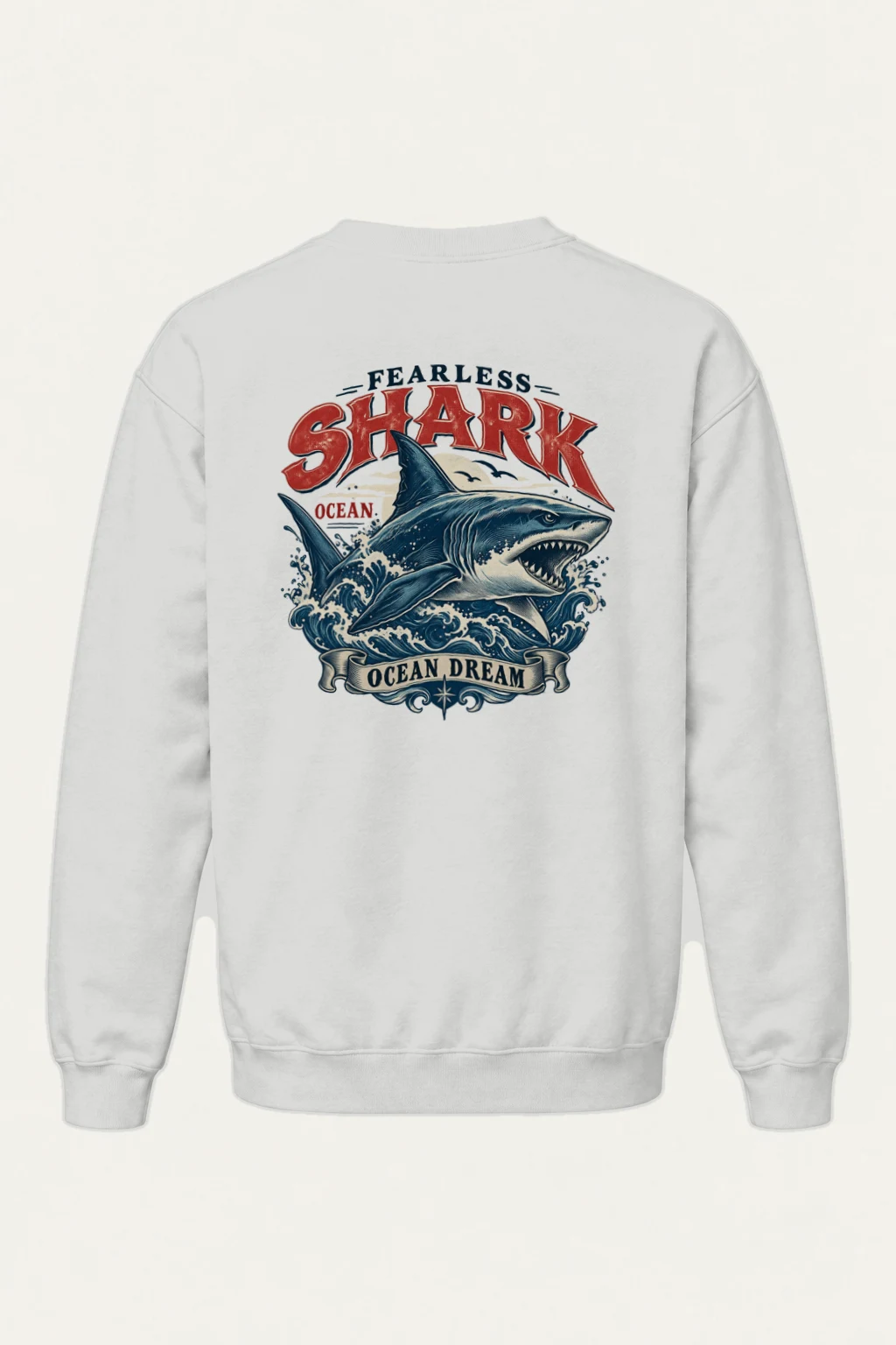 "Fearless Shark Ocean" Heavy Blend Unisex Crewneck Sweatshirt | Gildan 18000