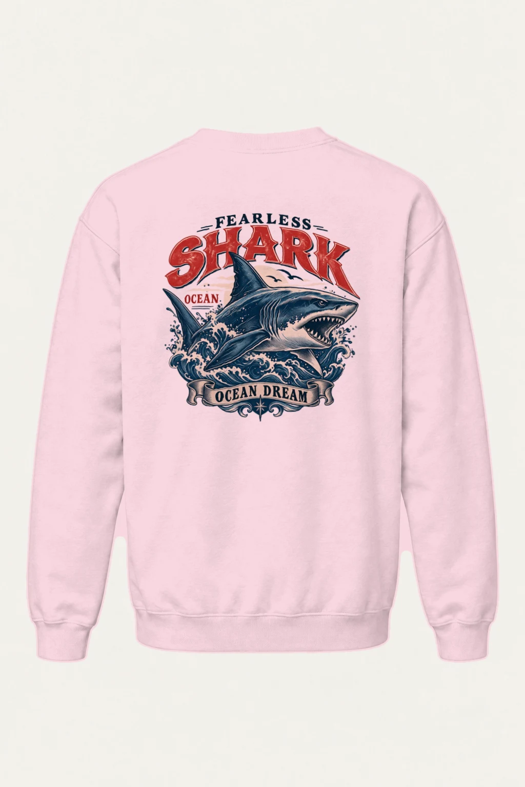 "Fearless Shark Ocean" Heavy Blend Unisex Crewneck Sweatshirt | Gildan 18000