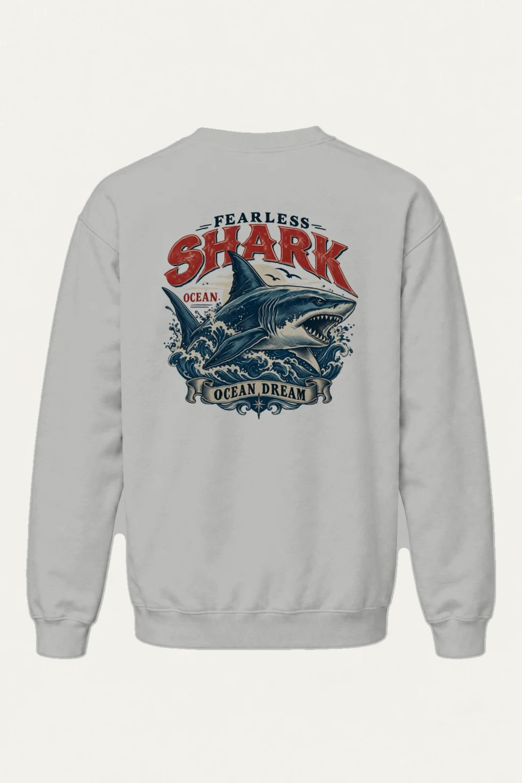 "Fearless Shark Ocean" Heavy Blend Unisex Crewneck Sweatshirt | Gildan 18000