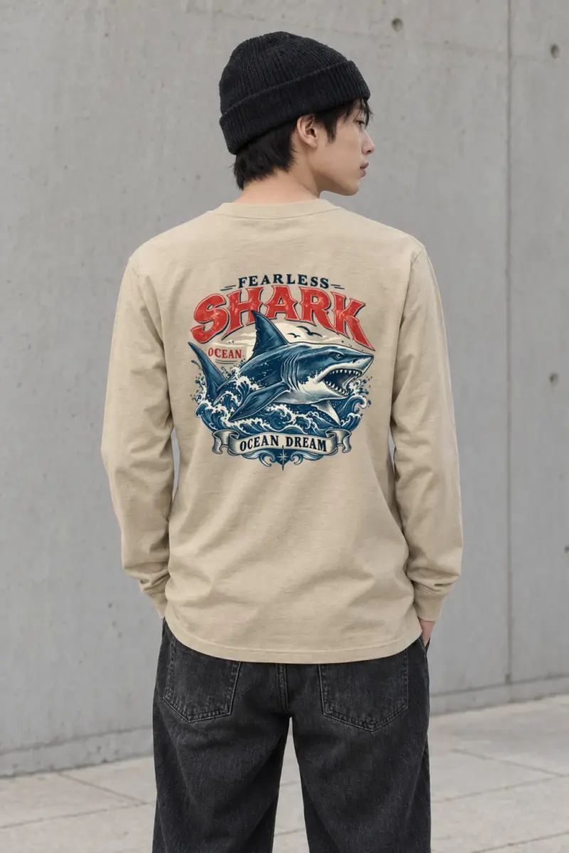 "Fearless Shark Ocean" Unisex Longsleeve T-shirt