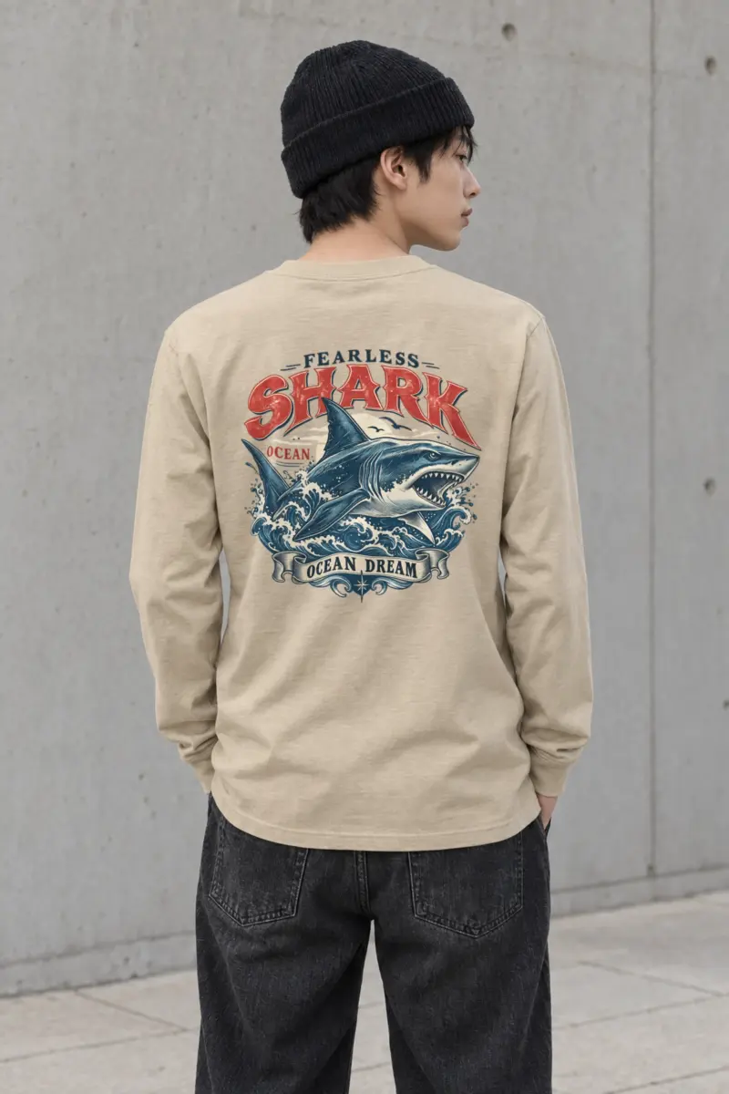 "Fearless Shark Ocean" Unisex Longsleeve T-shirt