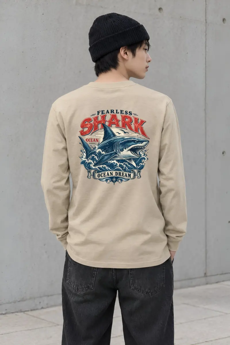 "Fearless Shark Ocean" Unisex Longsleeve T-shirt