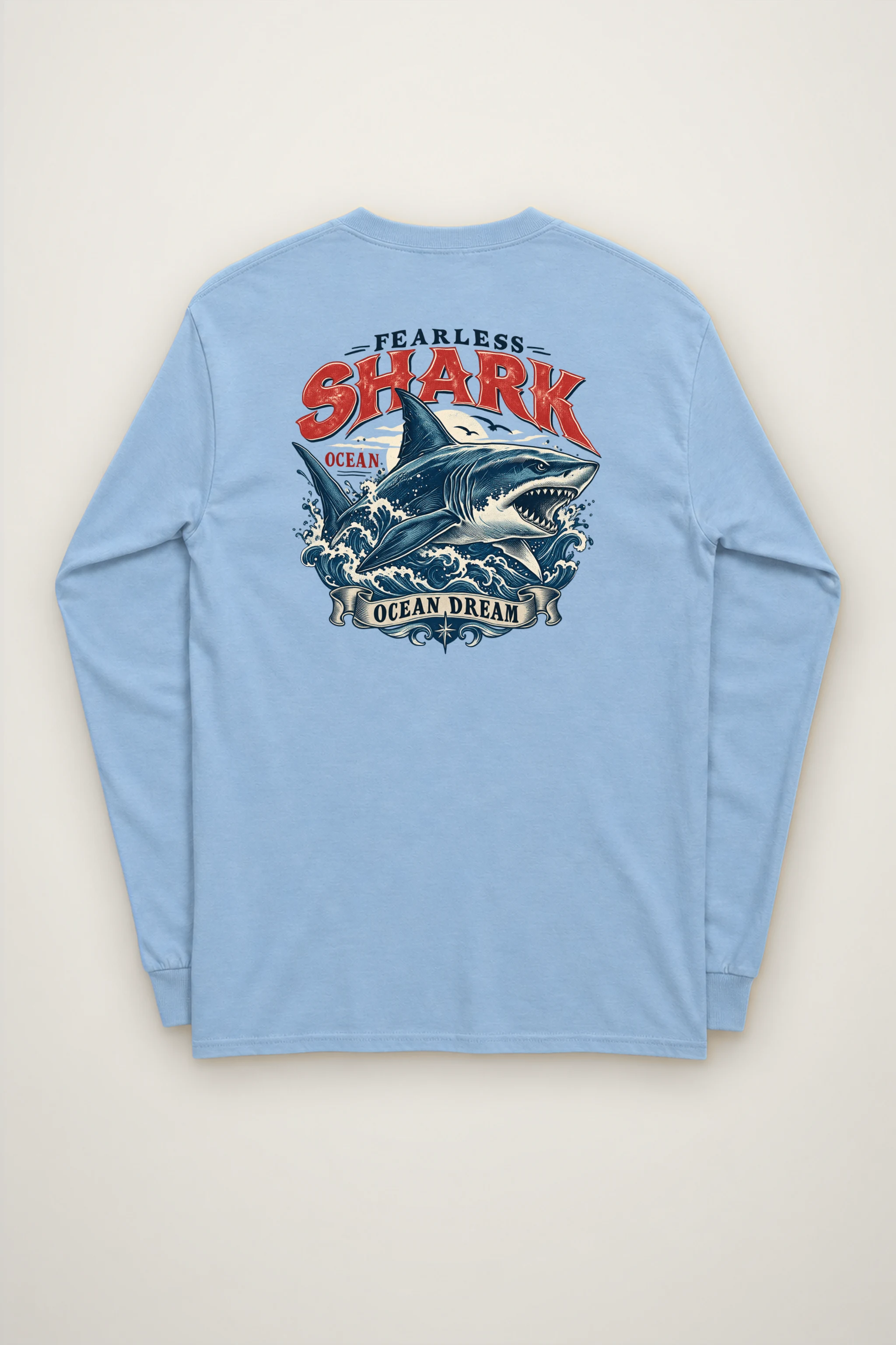 "Fearless Shark Ocean" Unisex Longsleeve T-shirt