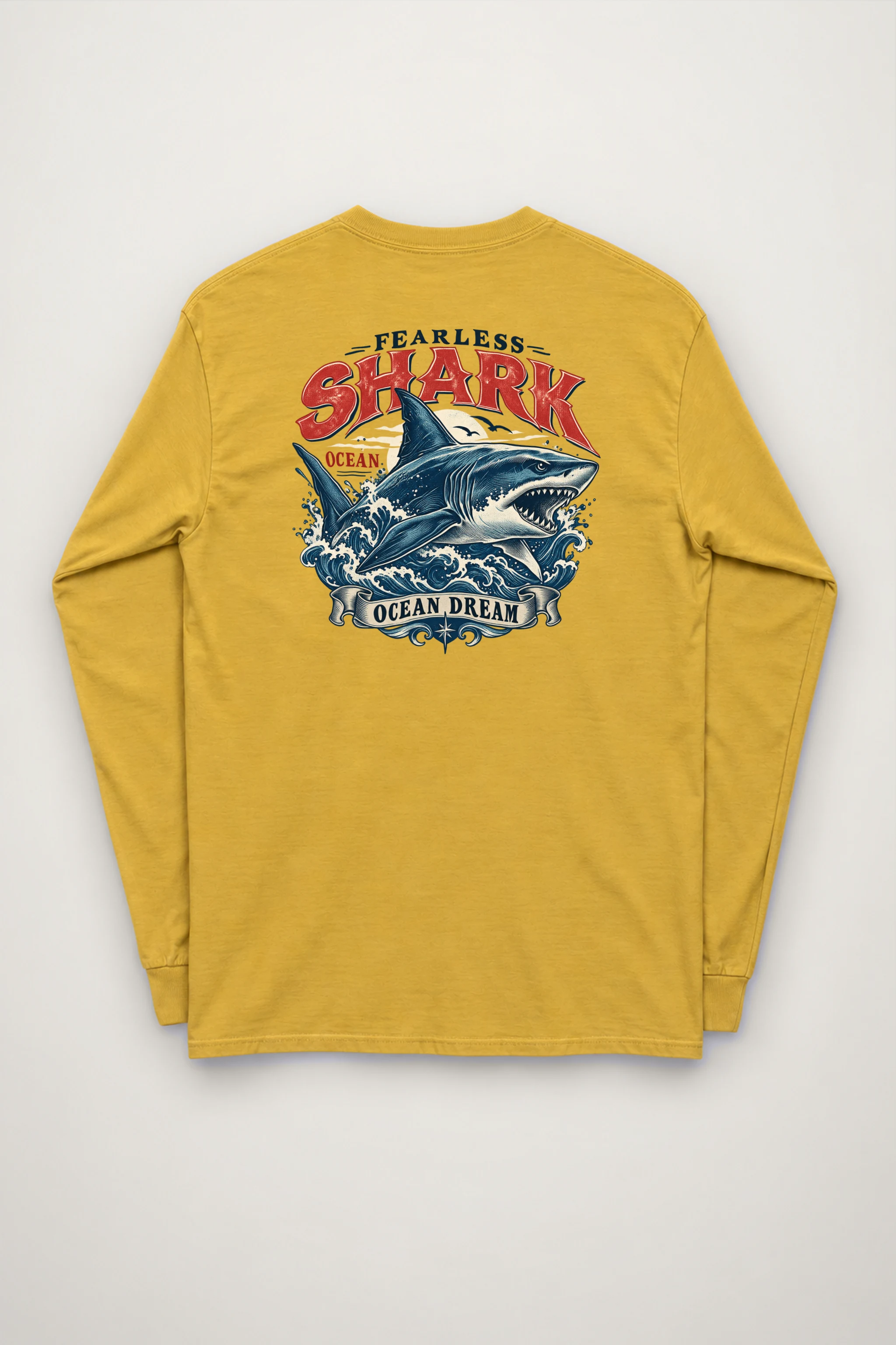 "Fearless Shark Ocean" Unisex Longsleeve T-shirt