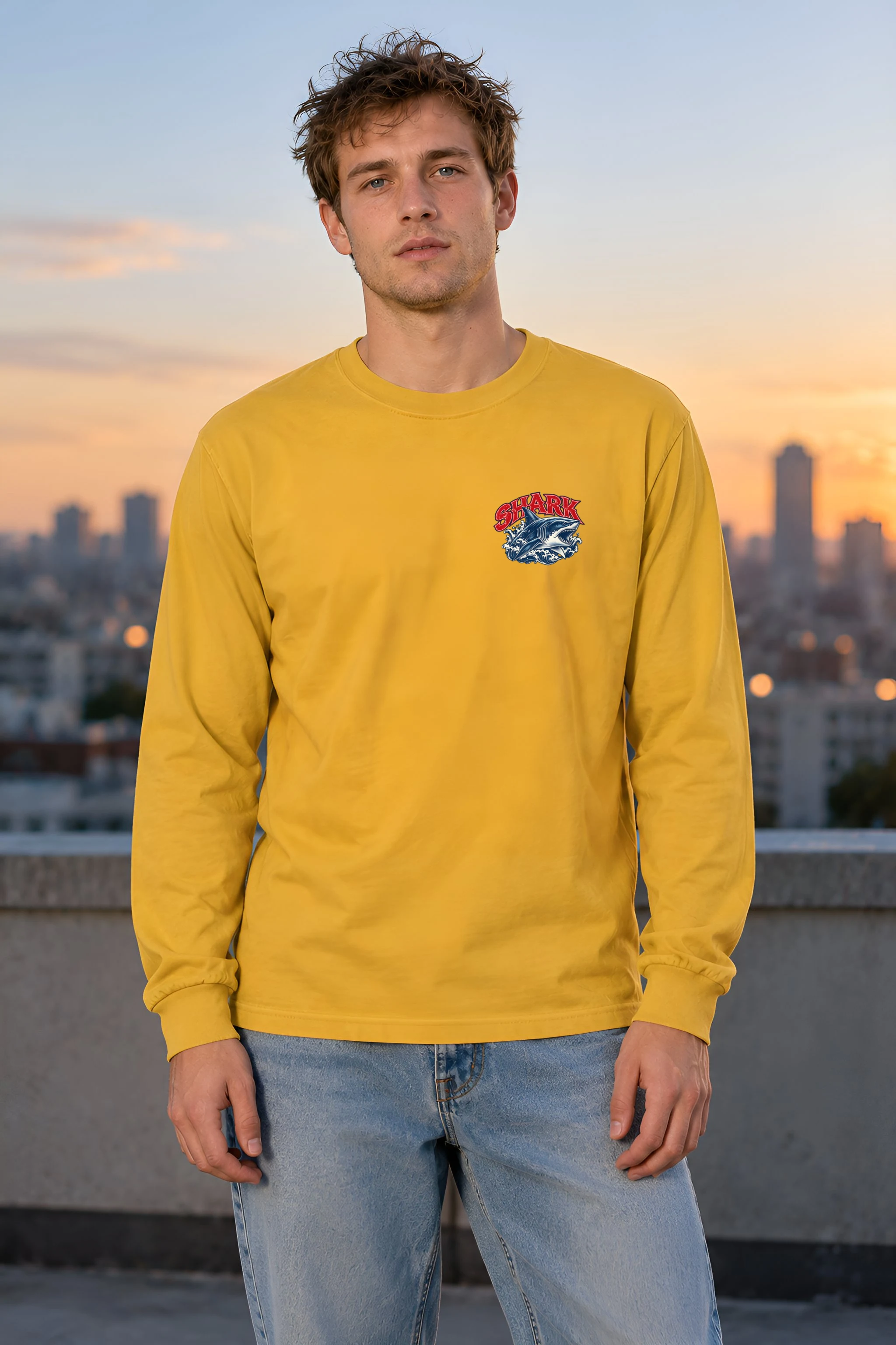 "Fearless Shark Ocean" Unisex Longsleeve T-shirt
