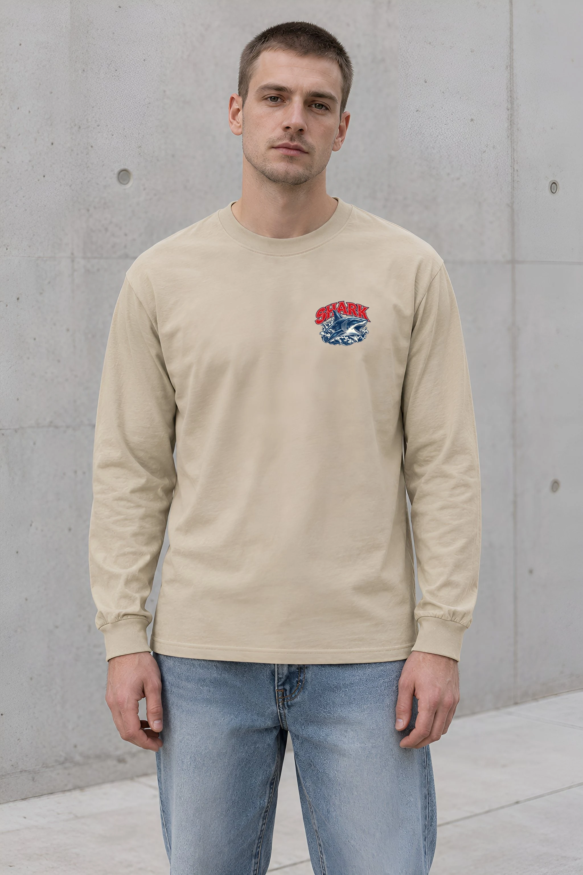 "Fearless Shark Ocean" Unisex Longsleeve T-shirt