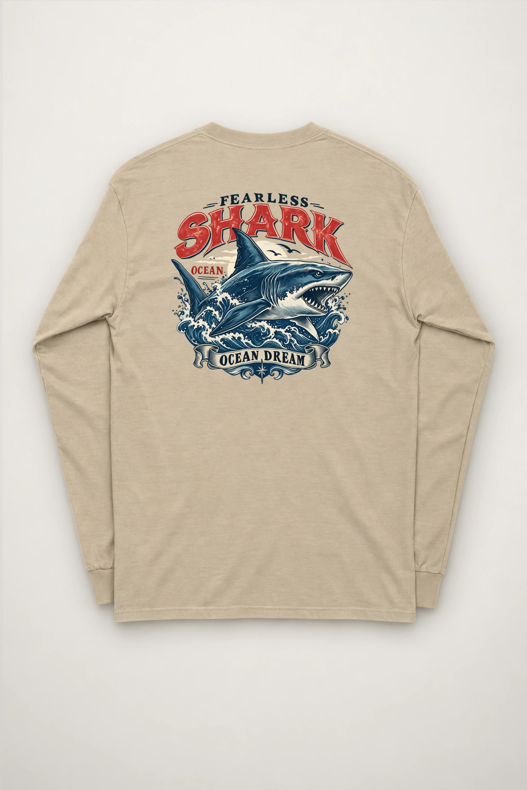 "Fearless Shark Ocean" Unisex Longsleeve T-shirt